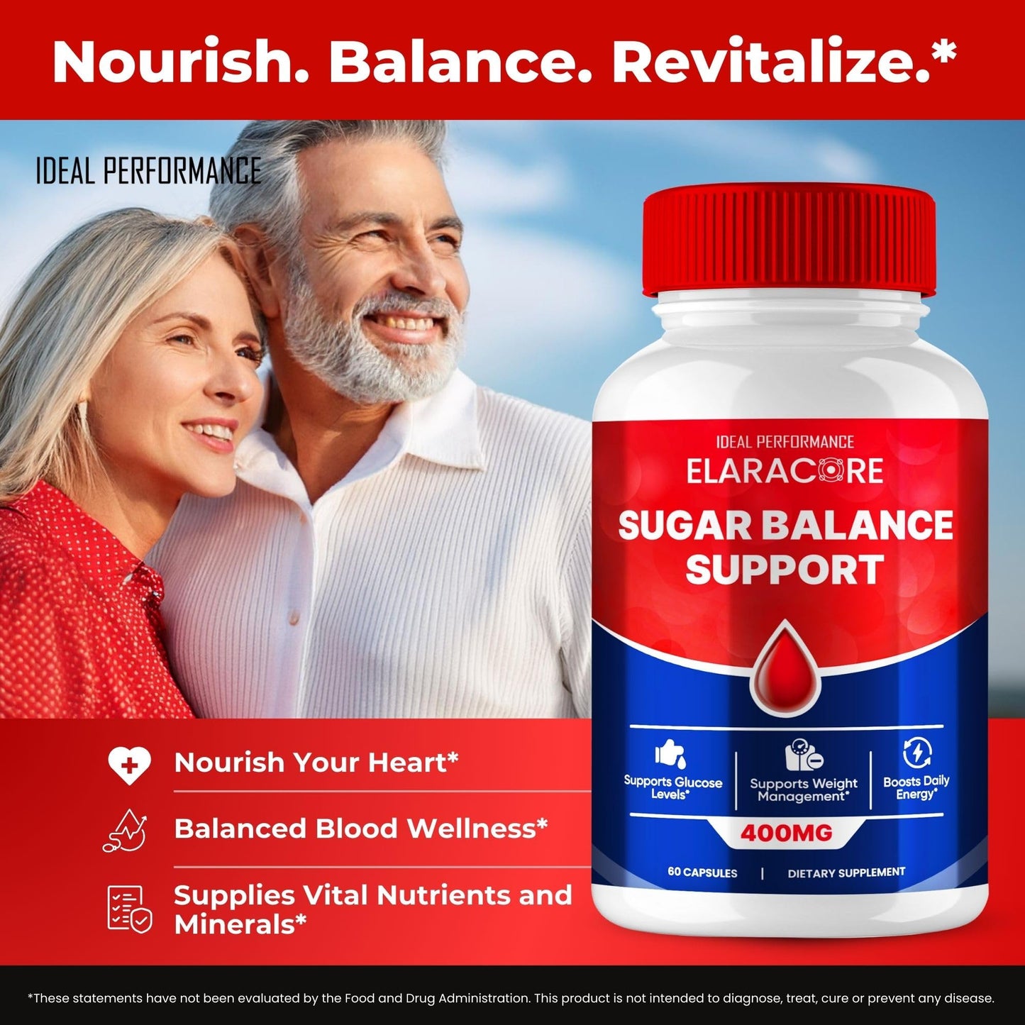 IDEAL PERFORMANCE Elaracore Blood Balance Support Capsules, 60 Count