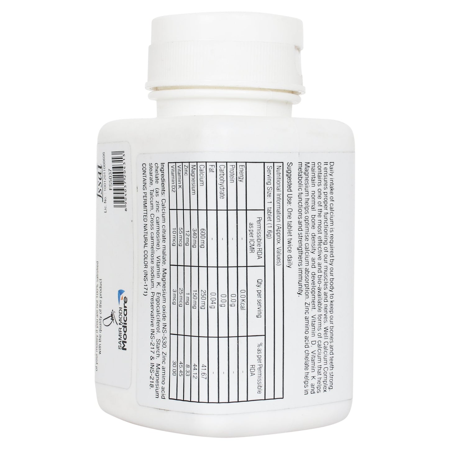 Modicare Well Calcium Complex for Bone Health Tablets 10 Count