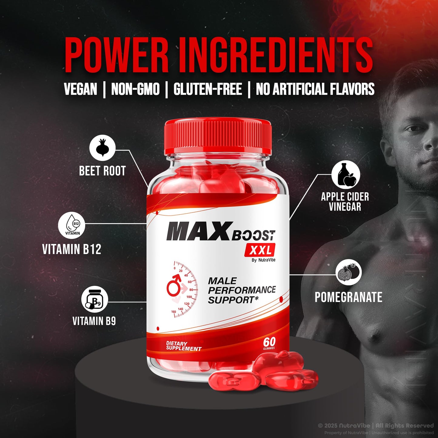 NutraVibe Max Boost XXL Gummies 120 Gummies