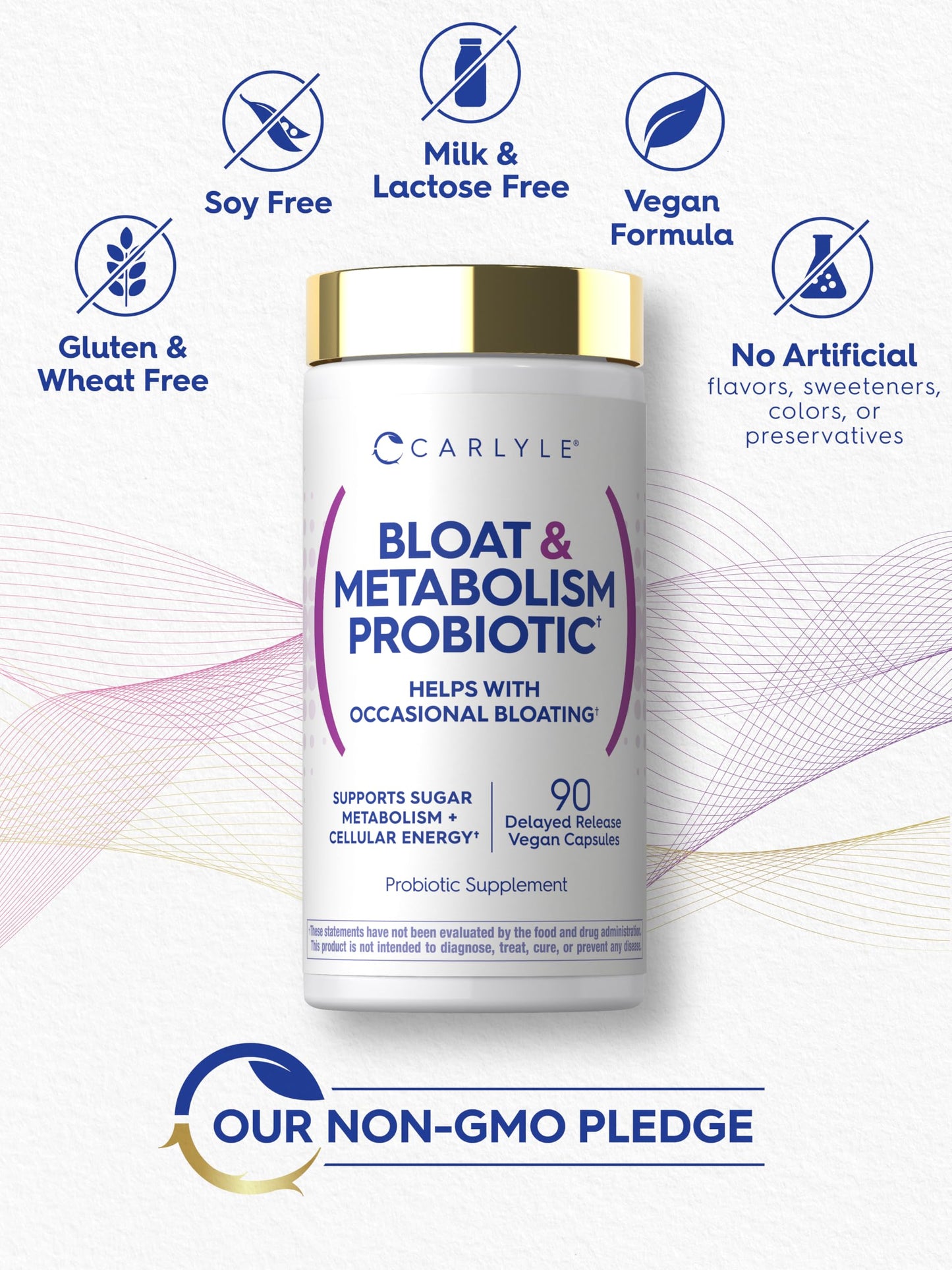 Carlyle Bloat and Metabolism Probiotic Capsule, 90 Count