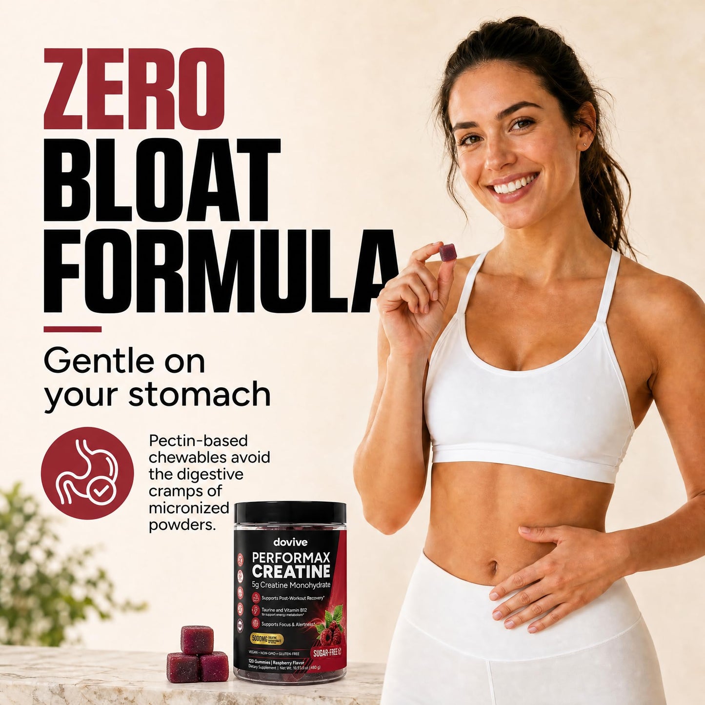 DOVIVE Creatine Monohydrate Gummies 5000mg 120 Count
