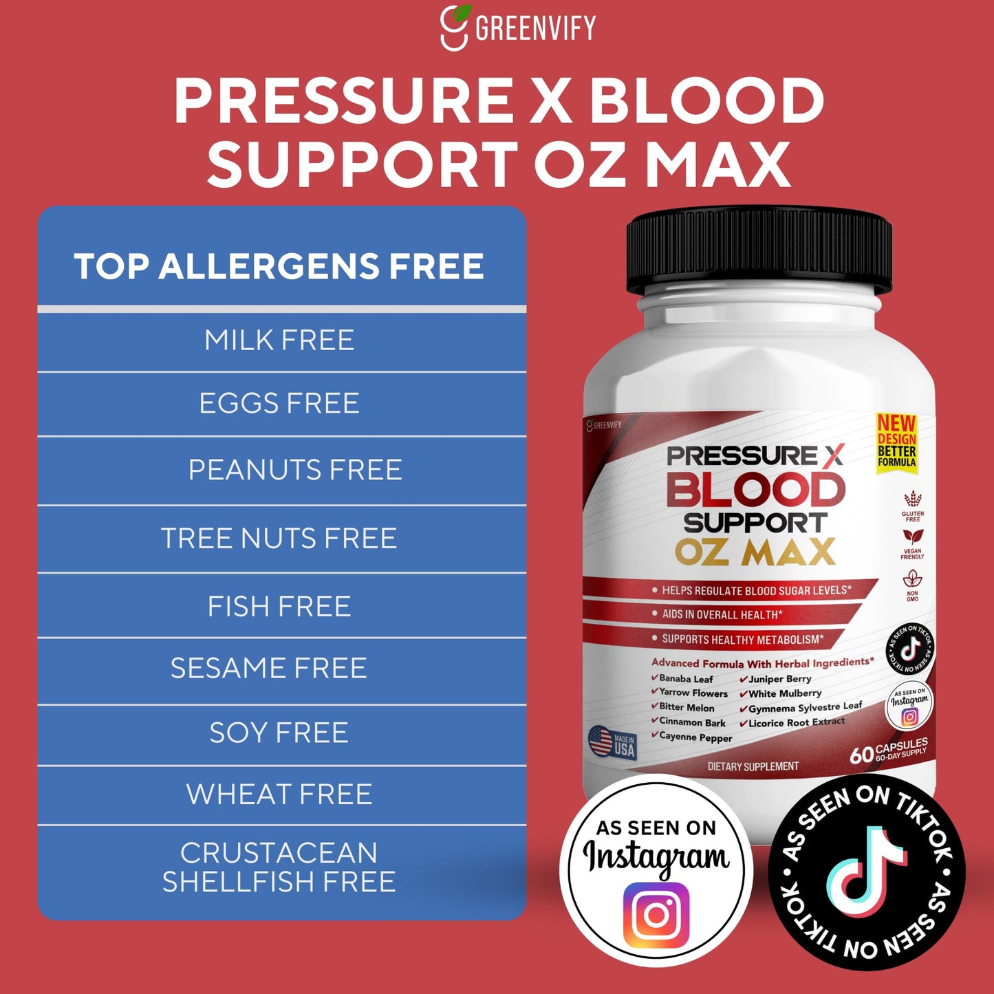 GREENVIFY Pressure X Blood Support Capsules 60 Count
