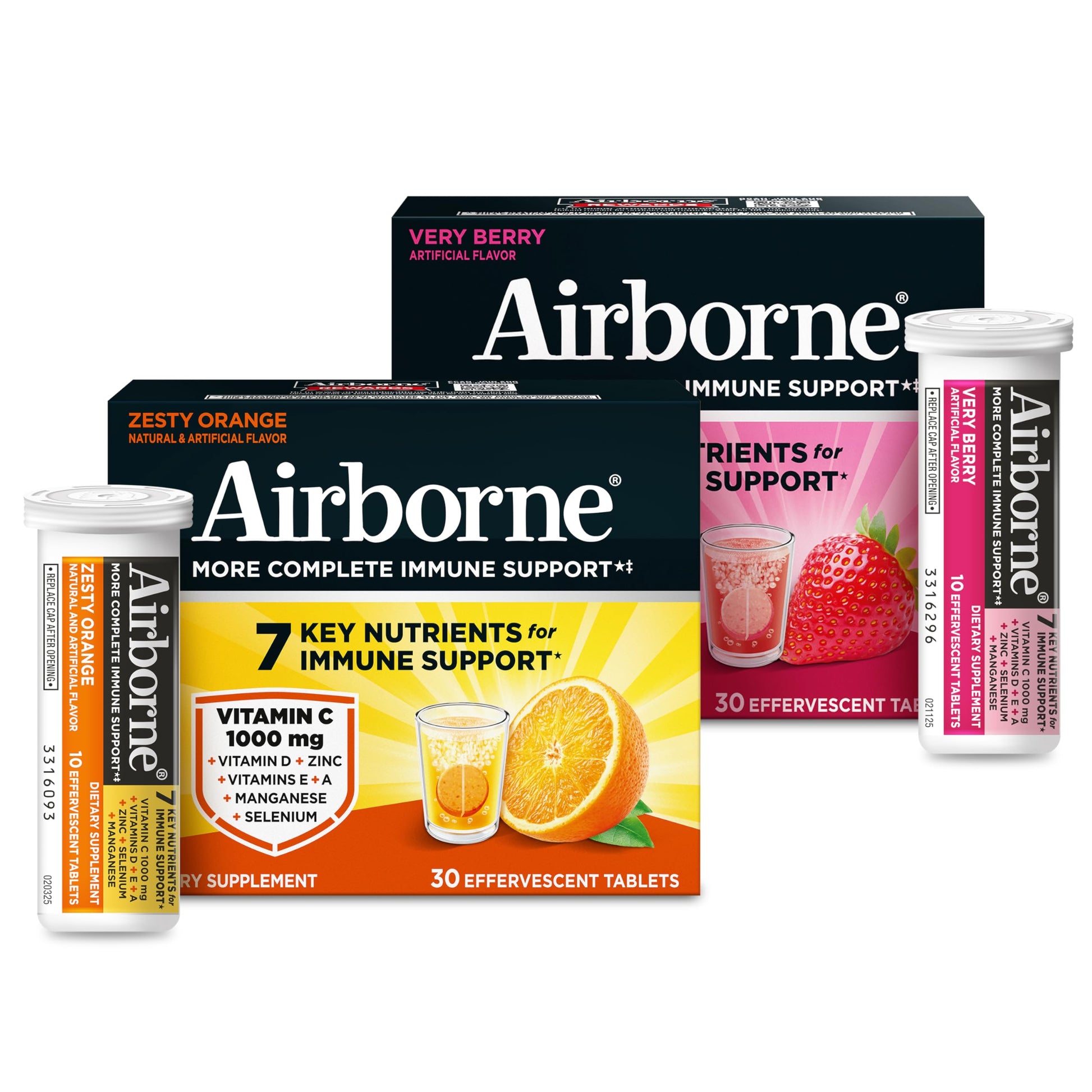 Airborne 1000mg Vitamin C with Vitamin D & Zinc, 60 Tablets