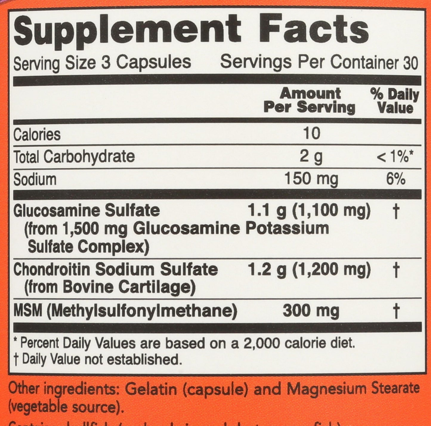 NOW Foods Glucosamine & Chondroitin with MSM 90 Capsules