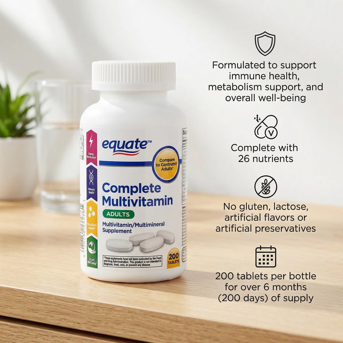 Generic Vitamins & Minerals Senior Formula – Multivitamin and Minerals, Men’s Multivitamin Tablets, 1 Tablet