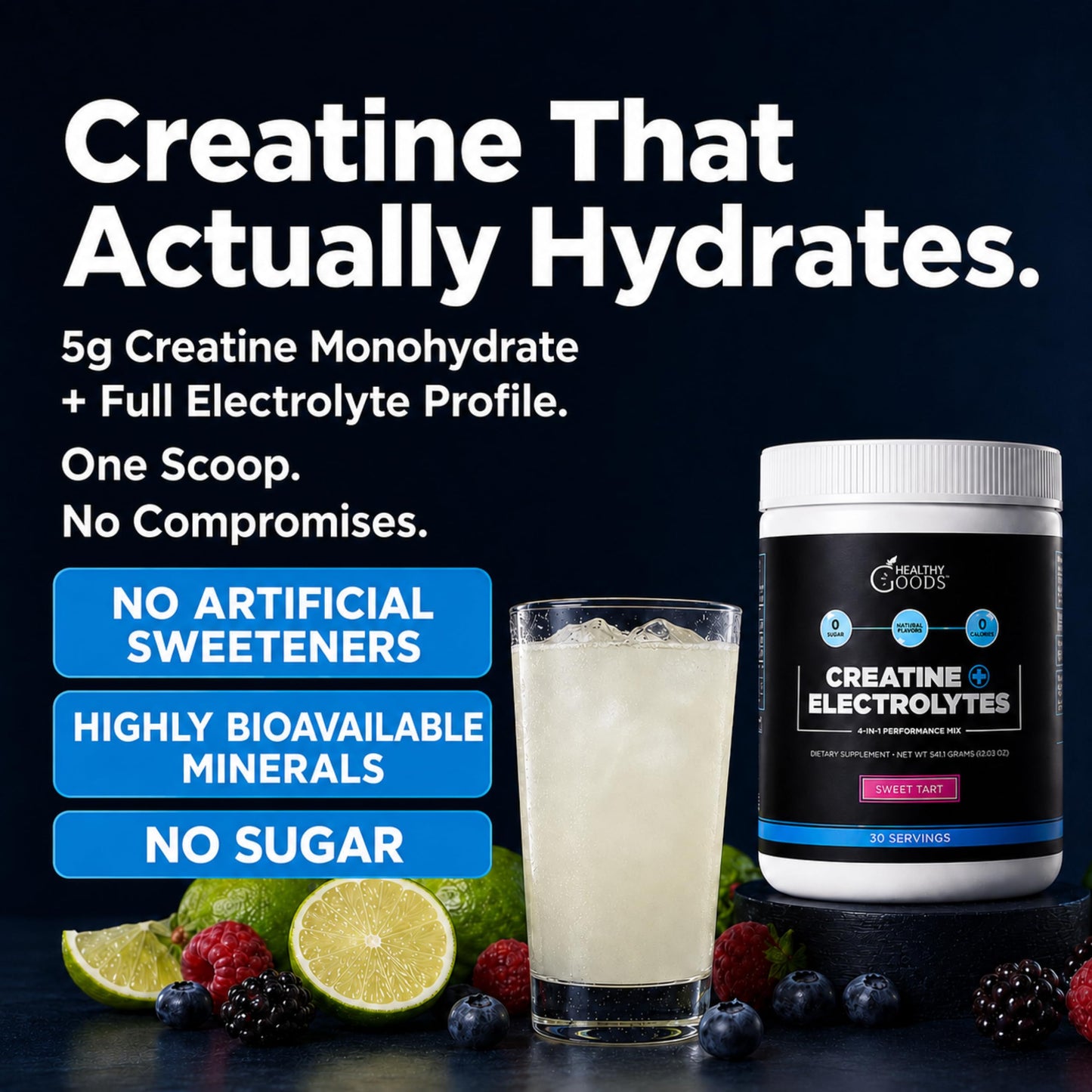 Healthy Goods Creatine Plus Electrolytes Powder, Creatine Monohydrate With Electrolytes, 12.03 Ounce
