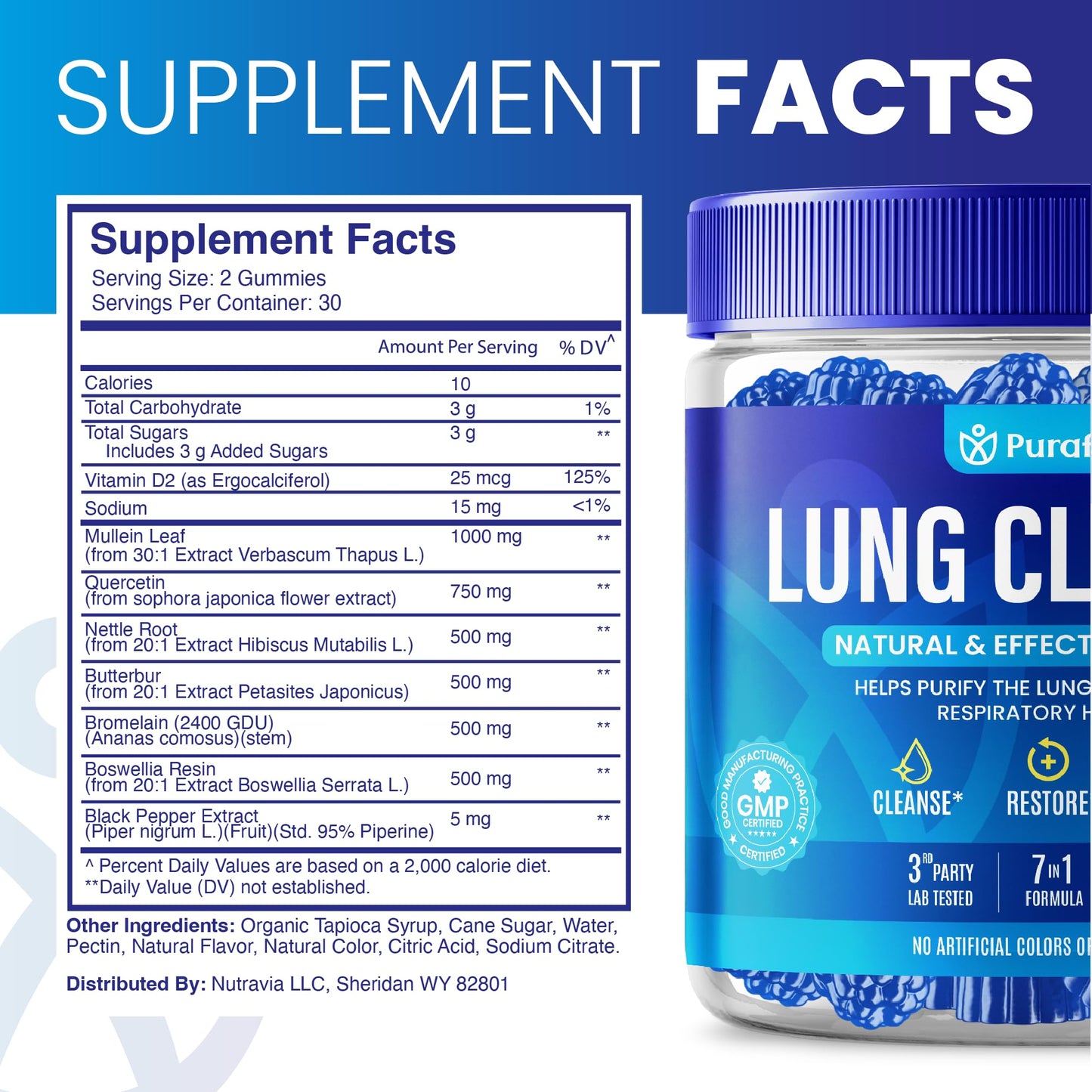 Nutravia Purafina Lung Cleanse Gummies 60 Count