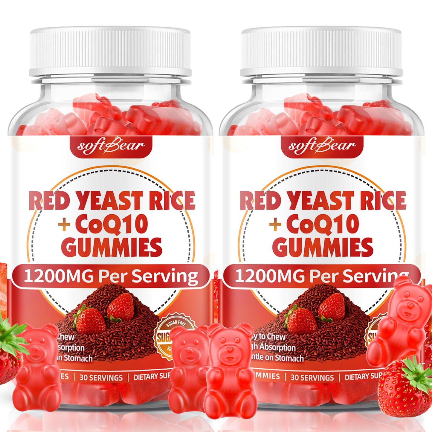 softbear Red Yeast Rice with CoQ10 Gummies, 120 Count