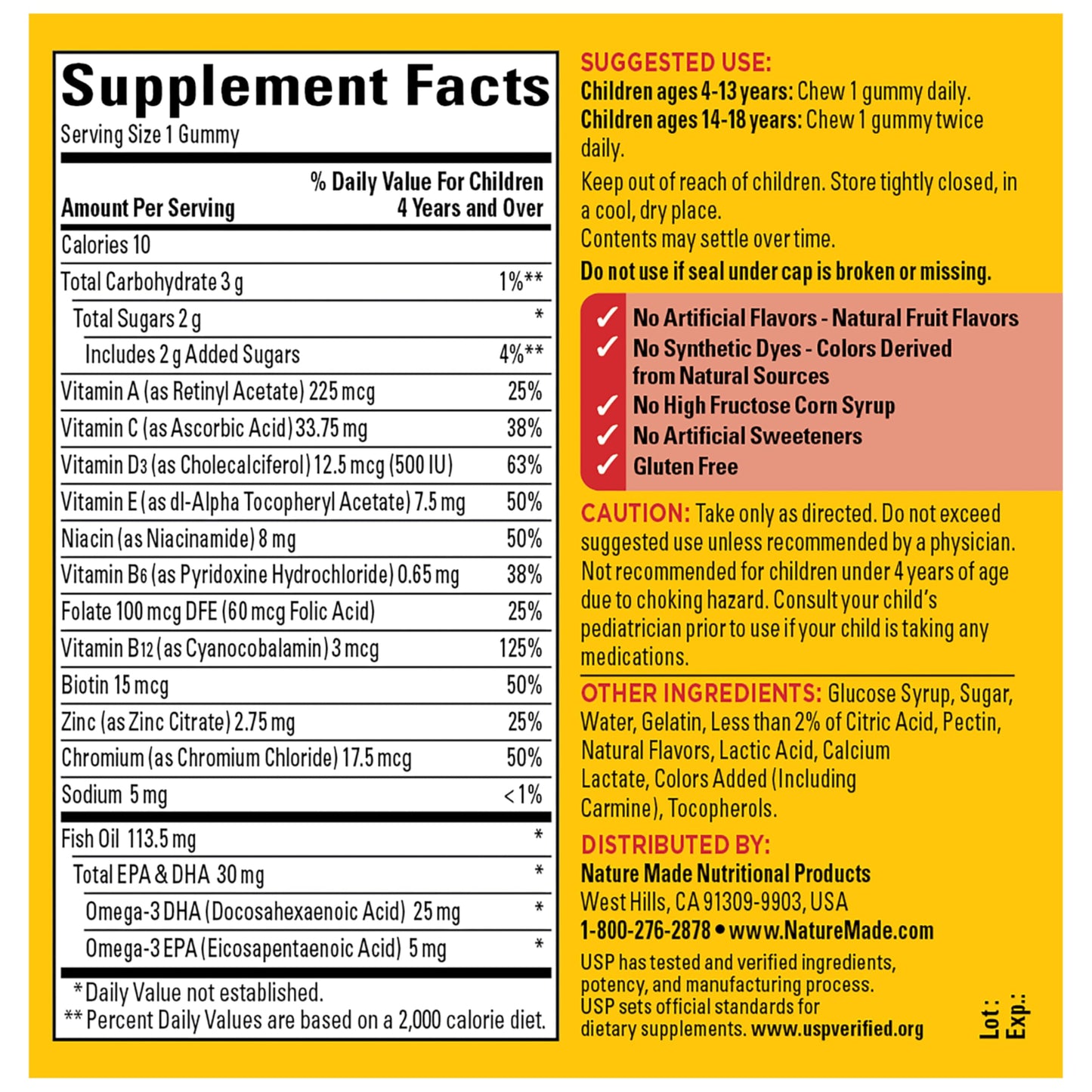 Nature Made Kids First Multivitamin with Omega-3 Gummy 70 Count