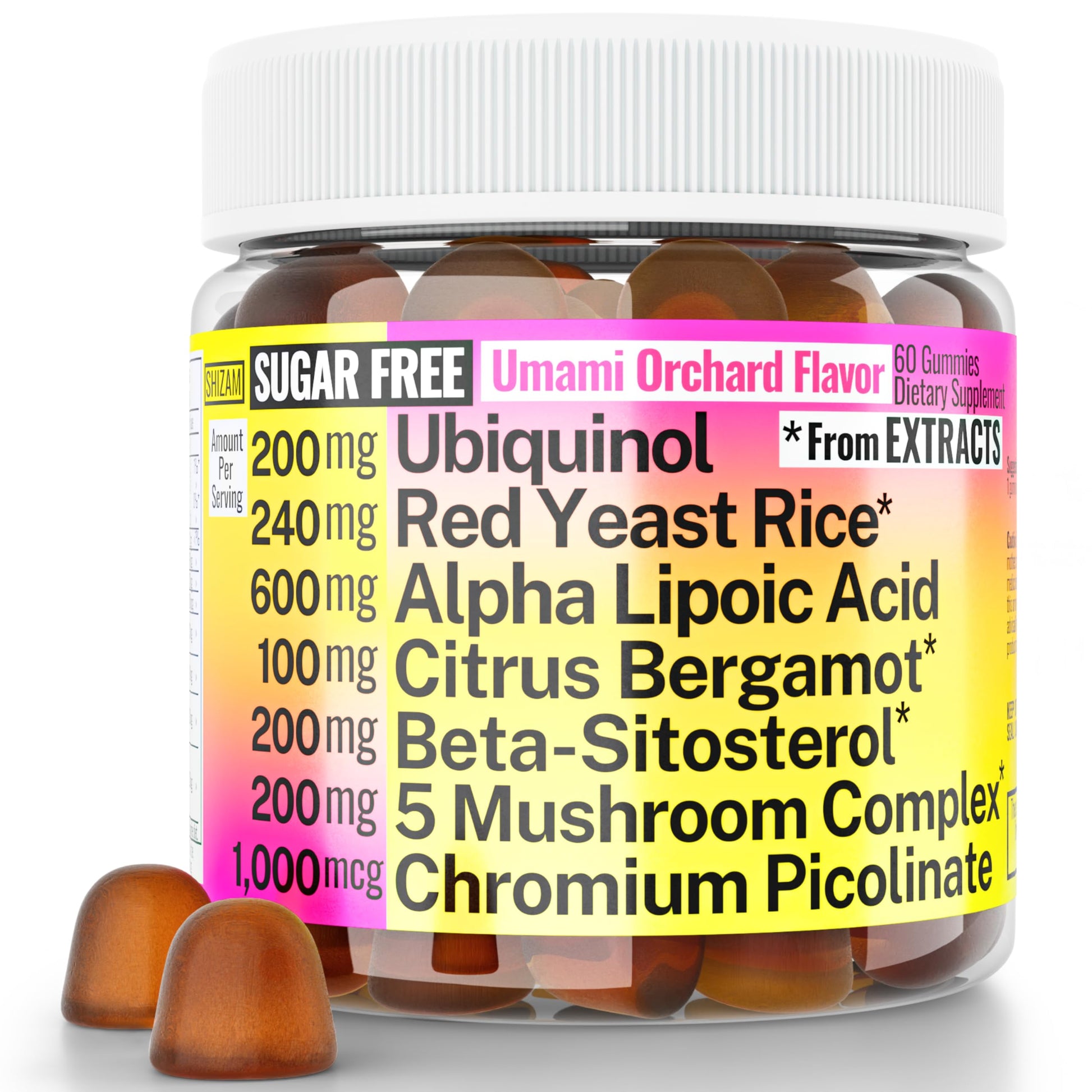SHIZAM Red Yeast Rice Gummies 60 Count