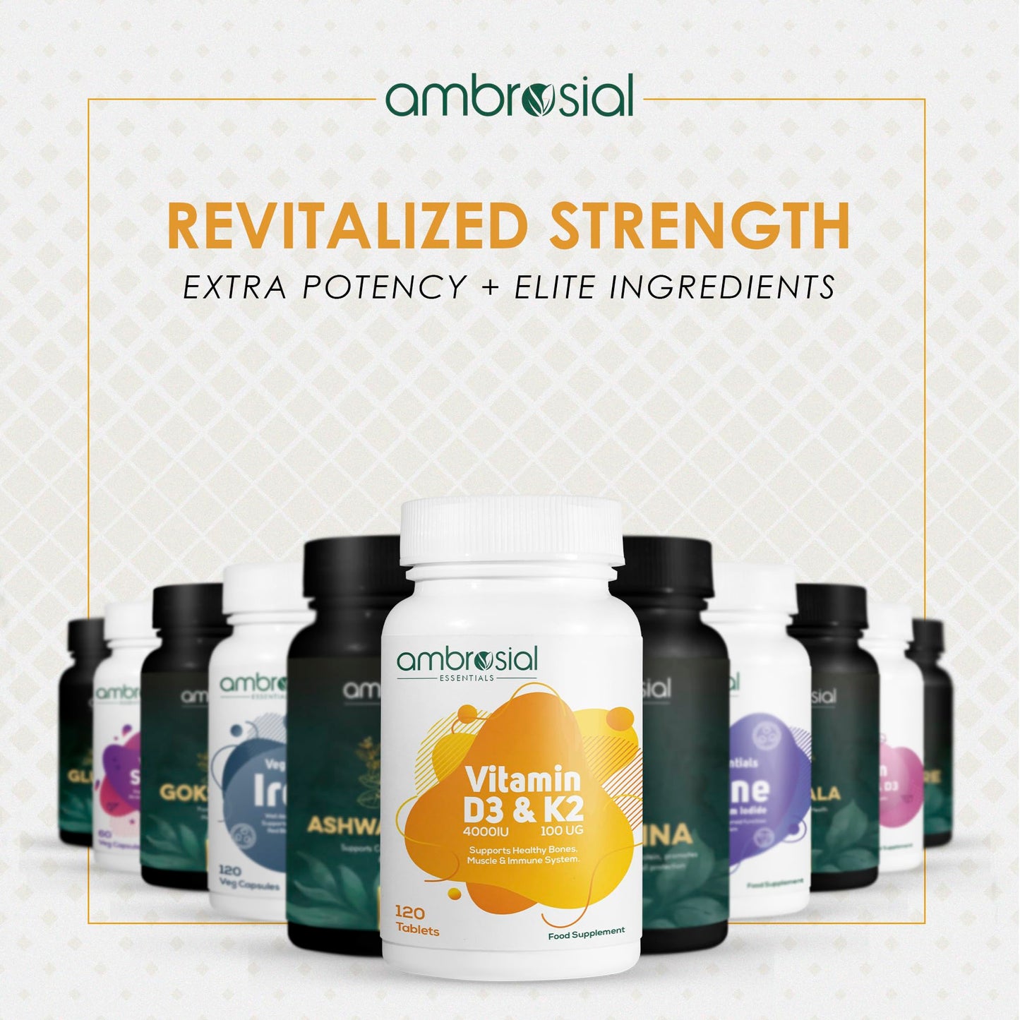 AMBROSIAL Vitamin D3 & K2 Tablet, 120 Tablets