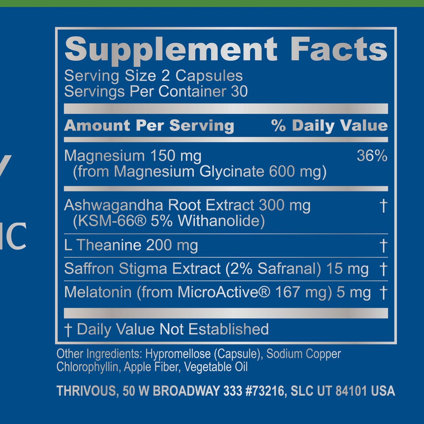 Thrivous Serenity Nightly Nootropic Sleep & Relaxation, 60 Capsules