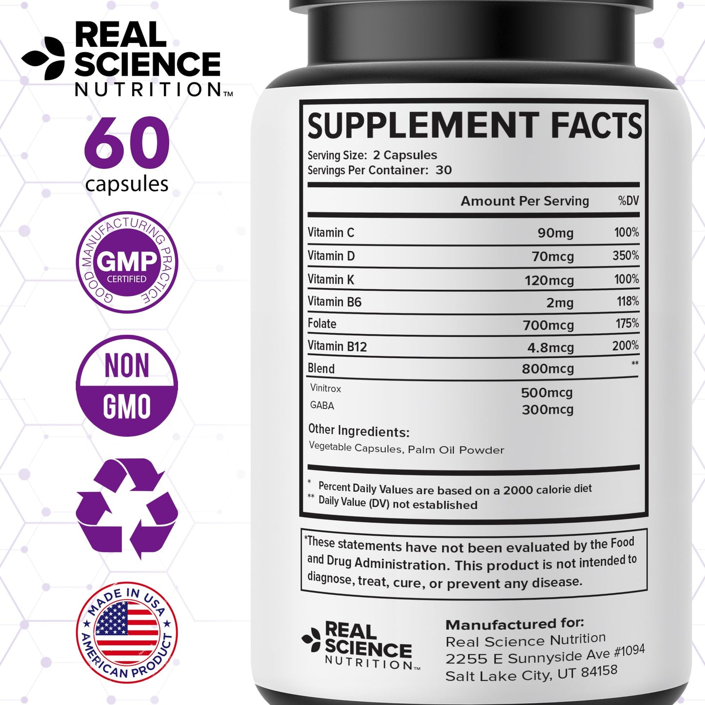 Real Science Nutrition Carpal Miracle Capsules, 60 Count