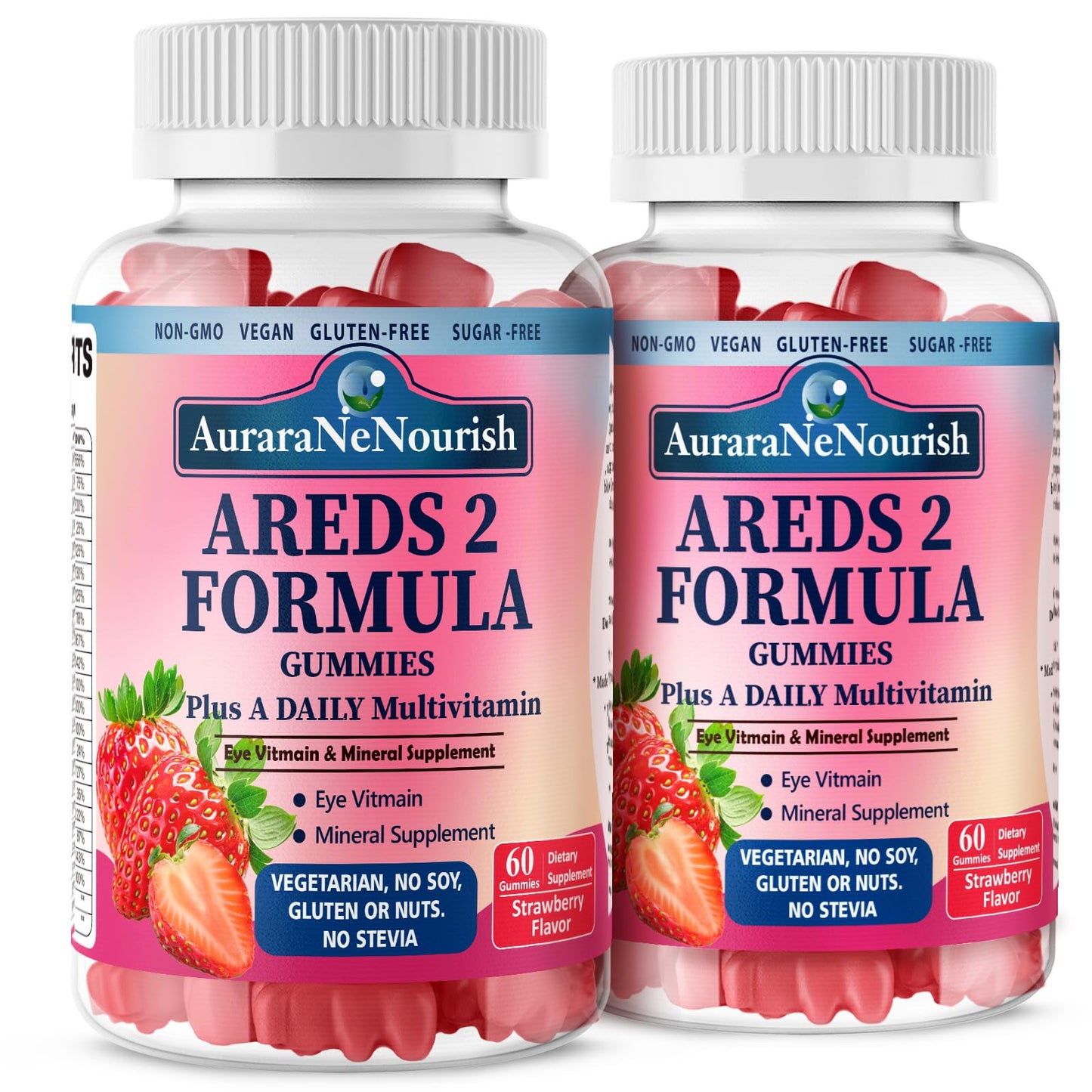 AuraraNeNourish AREDS 2 + Advanced Macular Health 22-in-1 Eye Vitamin & Mineral Supplement with Zeaxanthin, Zinc & Vitamin C Gummies, 120 Count