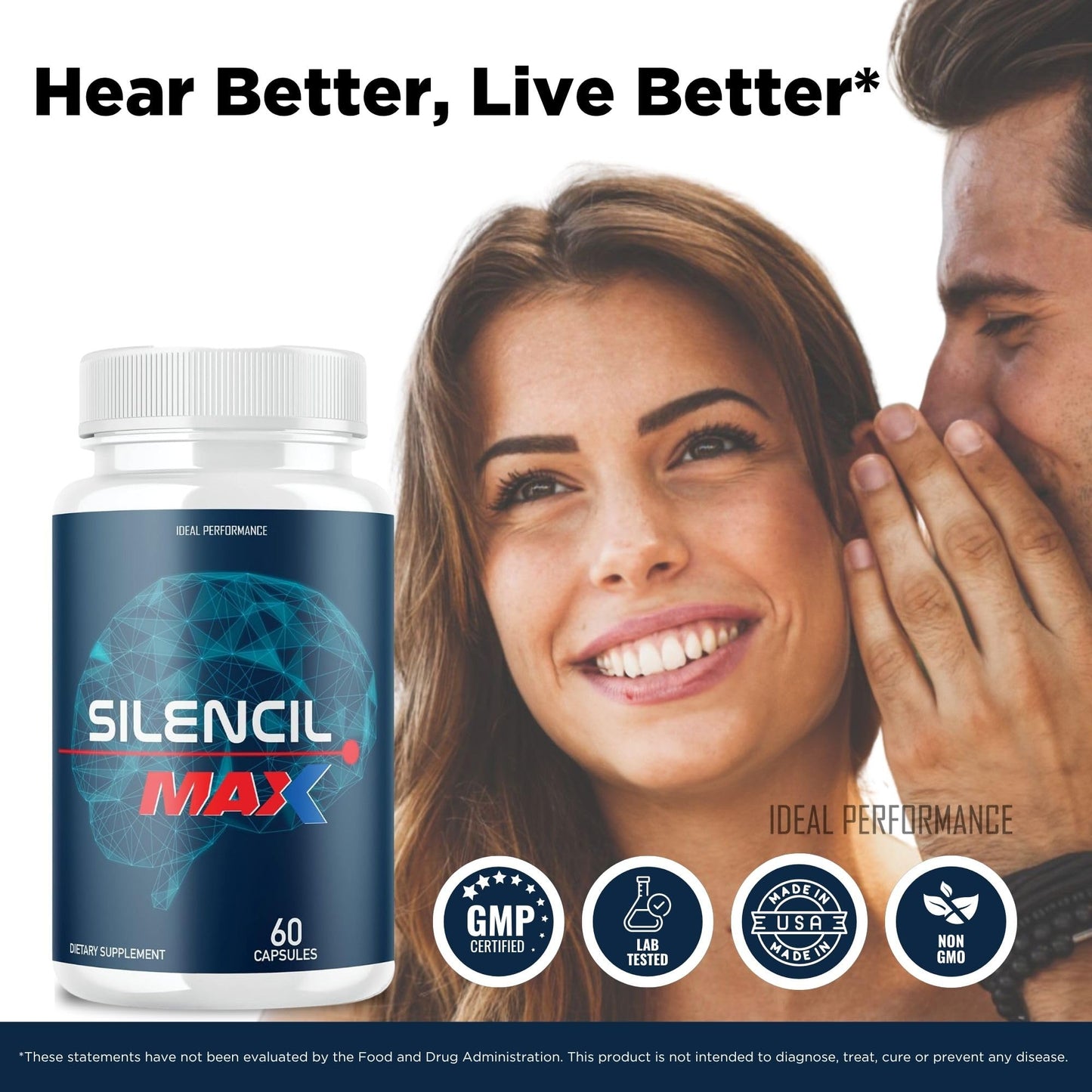 IDEAL PERFORMANCE Silencil Tinnitus Max Supplement Silencio Silencile Capsules 180