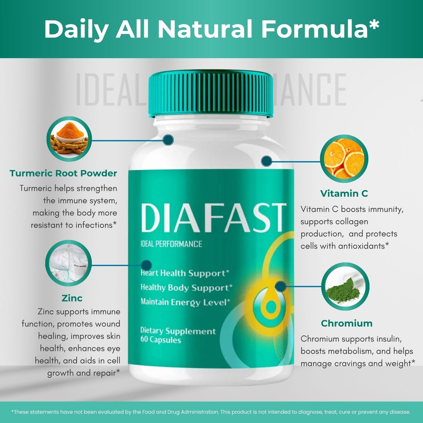 IDEAL PERFORMANCE Diafast Advanced Blood Support 300 Capsules