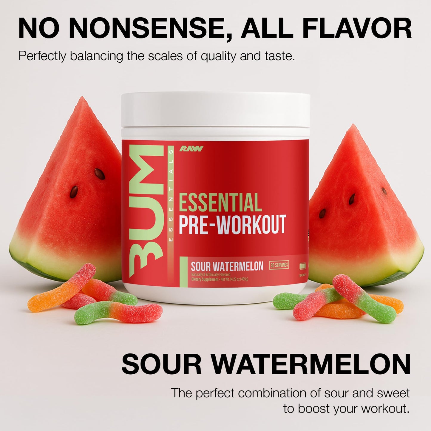 RAW Essential Pre-Workout Powder, 14.29 Ounce