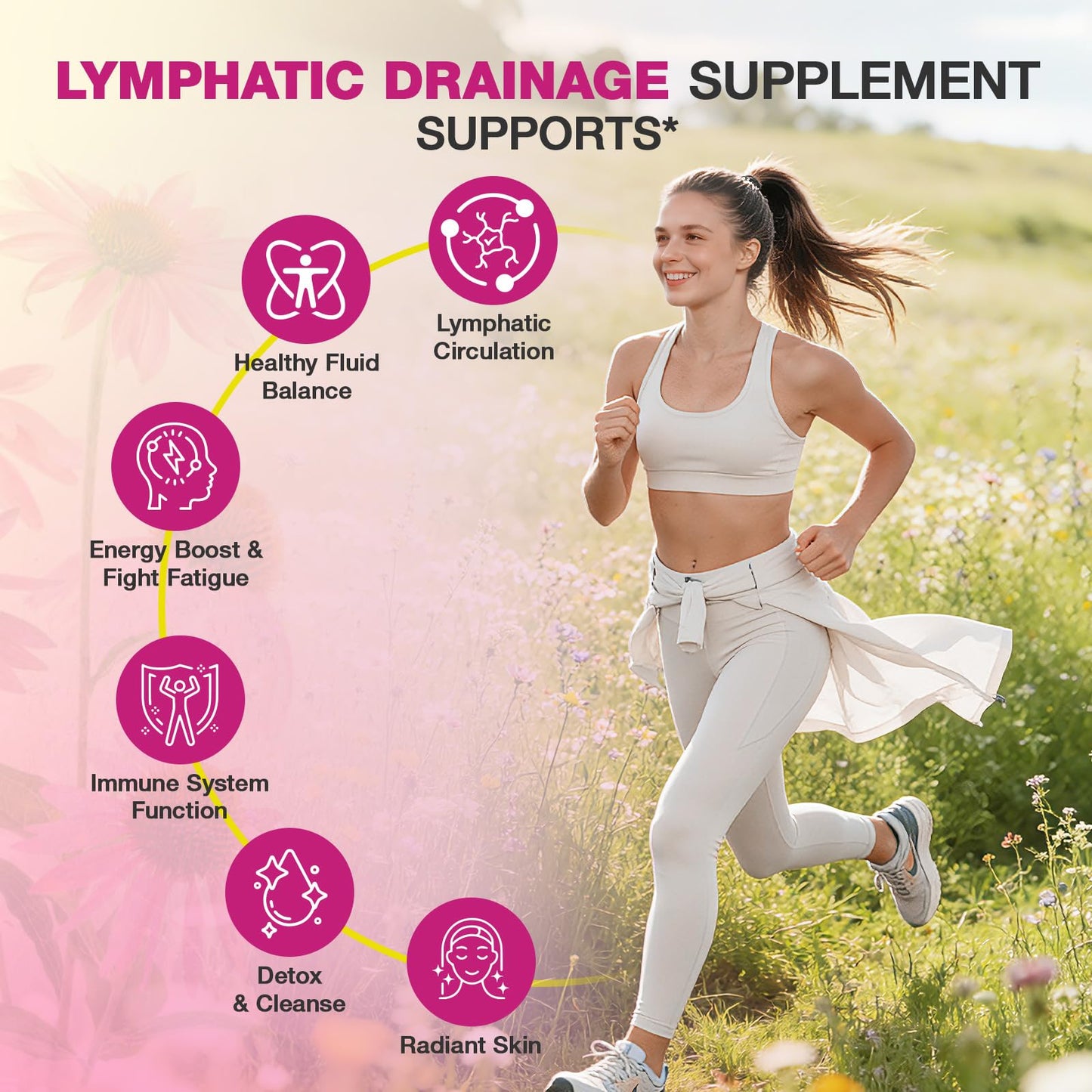 HACIRJNG Lymphatic Drainage Capsules 19-in-1 Formula, 90 Count