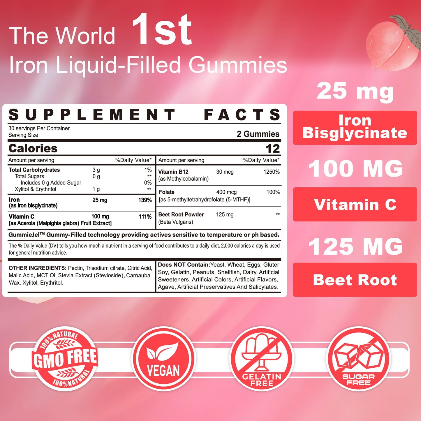 LILICARE Glucosamine Chondroitin Gummies + Iron Supplement for Women Gummy 180