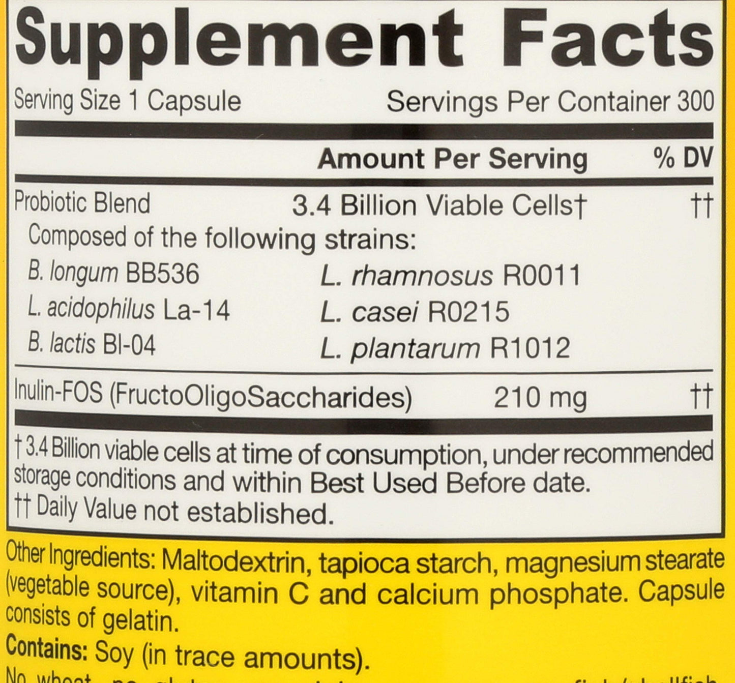 Jarrow Formulas Dophilus Plus FOS Capsules 300 Count