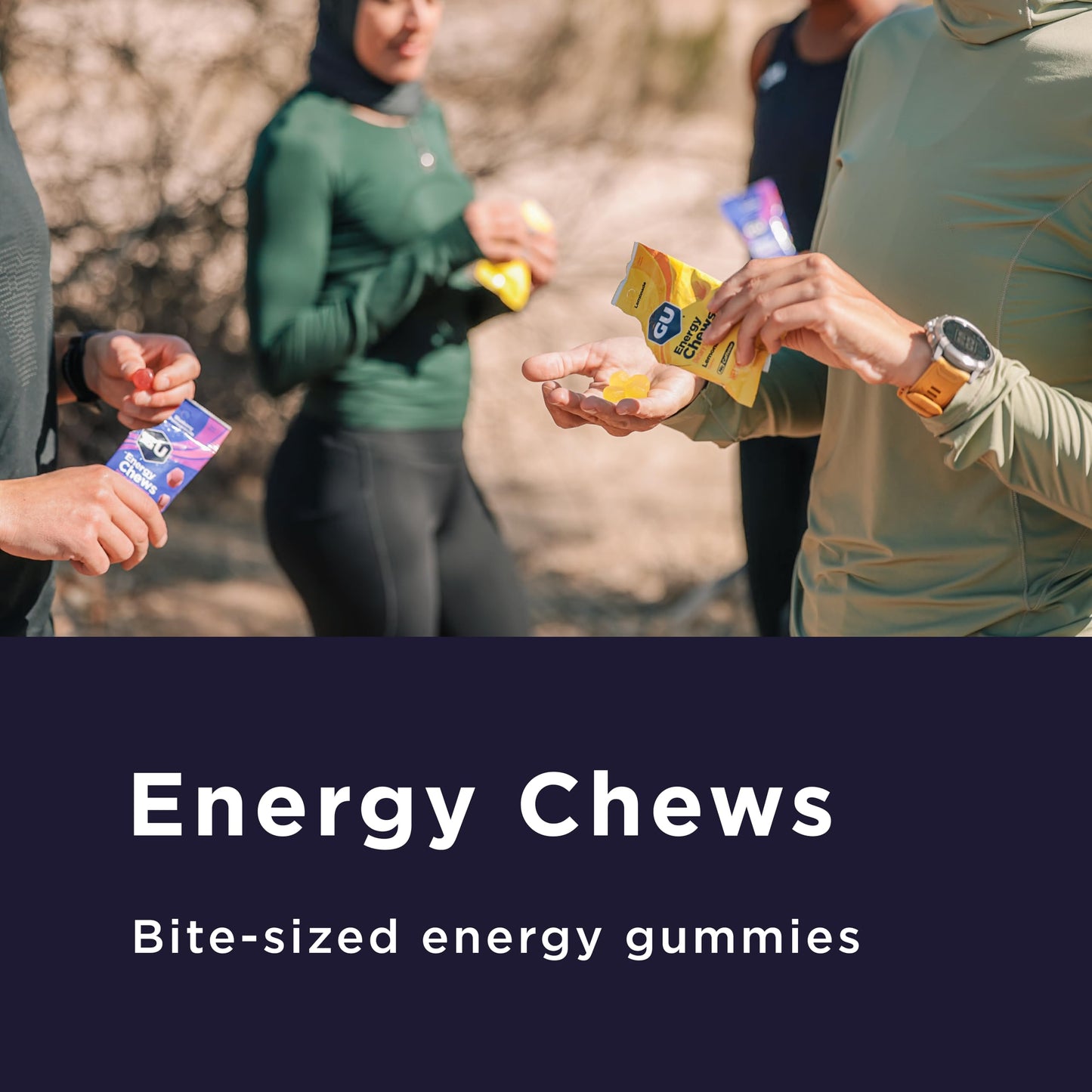 GU Energy Chews Gummy Blueberry Pomegranate, 12 Bags