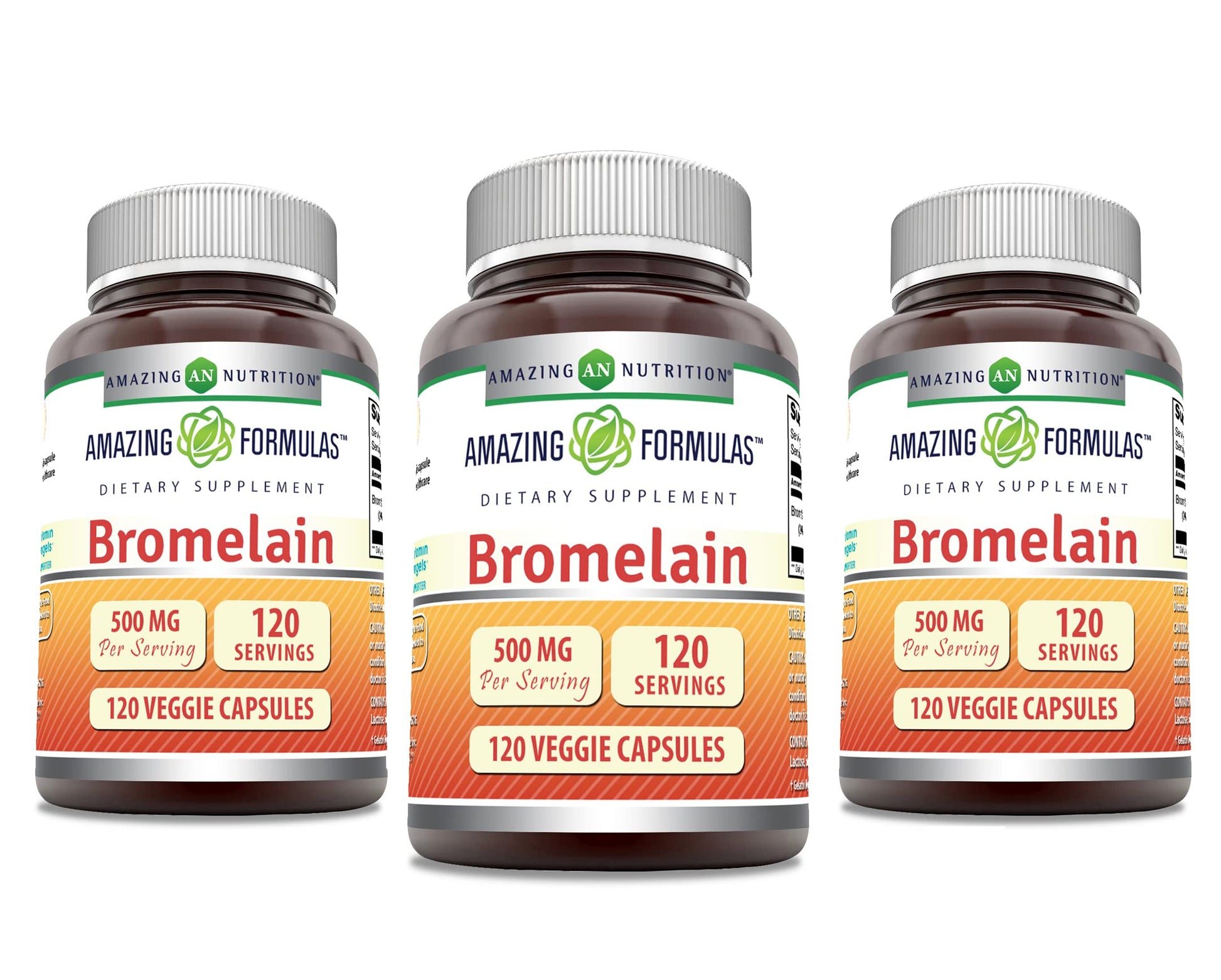 Amazing Nutrition Bromelain Supplement Capsule, 120 Veggie Capsules
