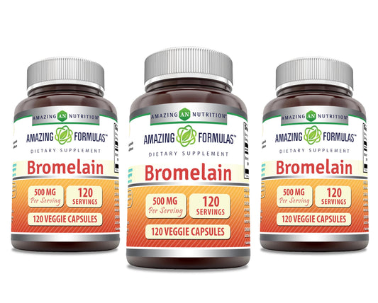 Amazing Nutrition Bromelain Supplement Capsule, 120 Veggie Capsules