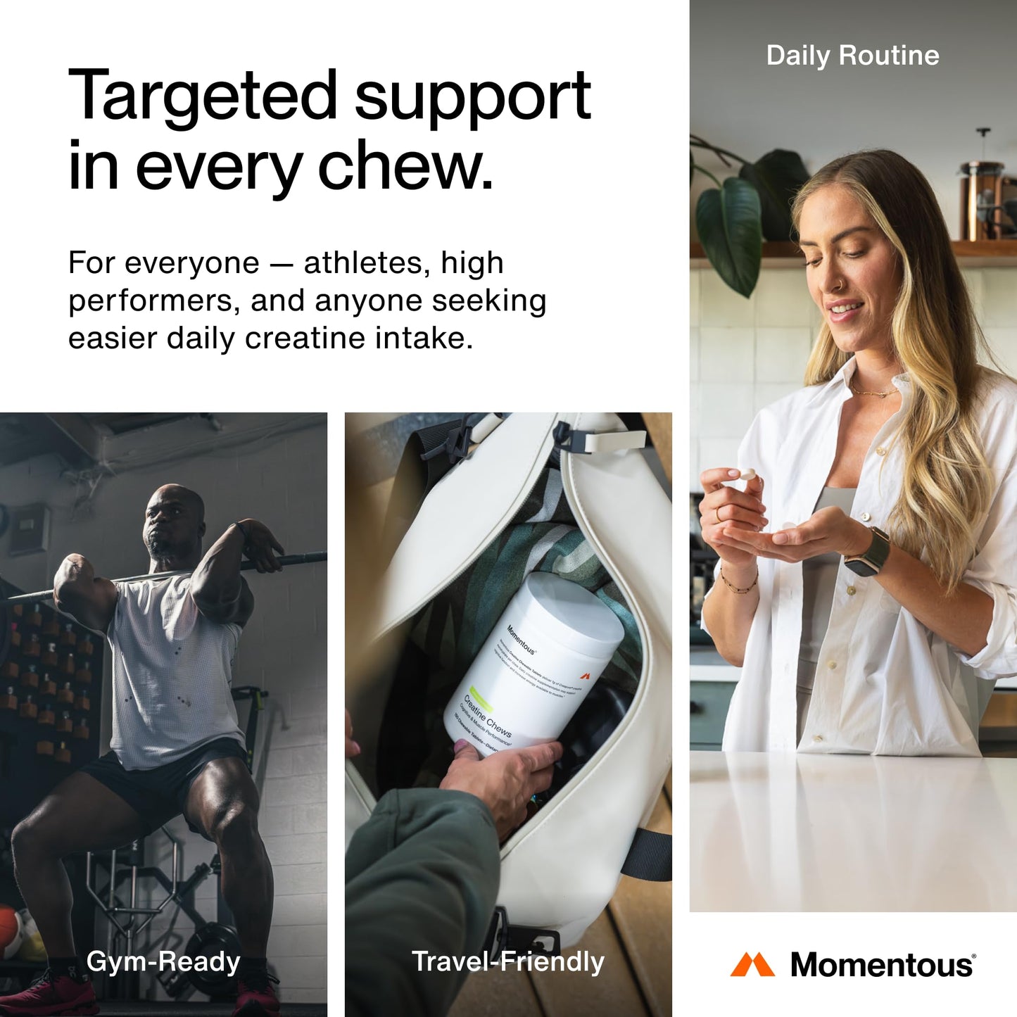 Momentous Creatine Chews - Creatine Monohydrate, 150 Tablets