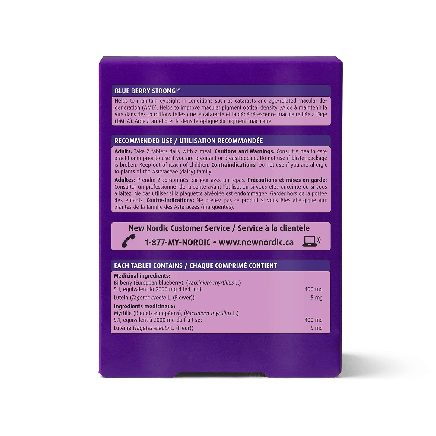 NEW NORDIC Blue Berry Eye Vitamin Supplement Daily Vision Support Tablet 60 Count