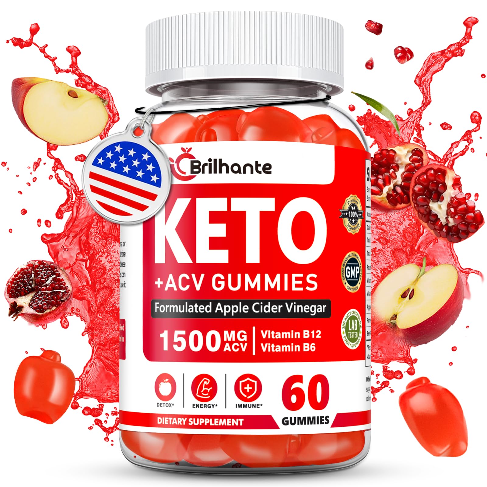 bucolicoBuy Keto ACV Gummies - Organic Apple Cider Vinegar with Mother, Sugar Free Gummy 60 Count