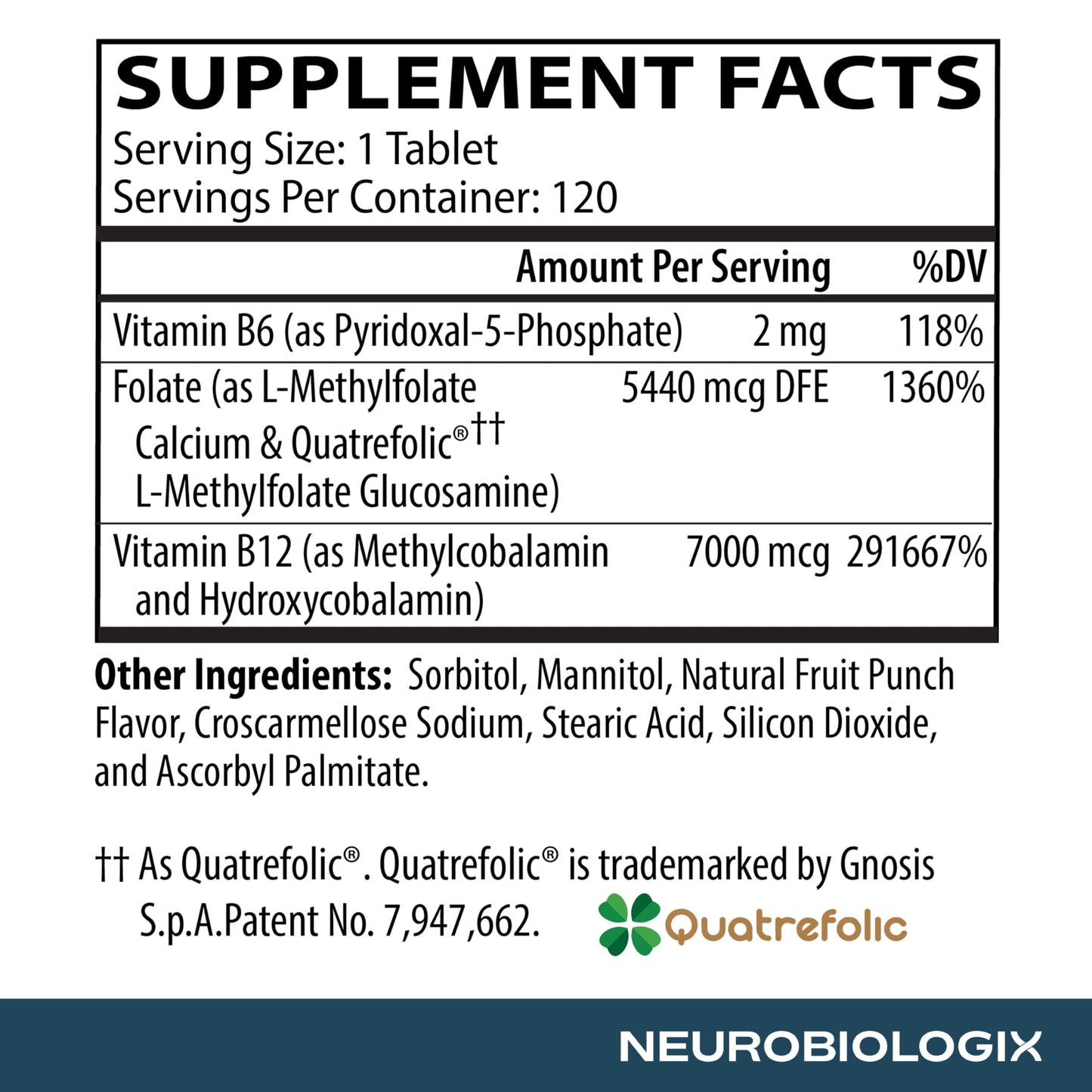Neurobiologix Methylation Complete, Methylated B Complex with Methylfolate, Vitamin B12 & B6, Daily Energy, Immune & Cellular Health Support for Kids & Adults, Gluten Free, 120 Tablets