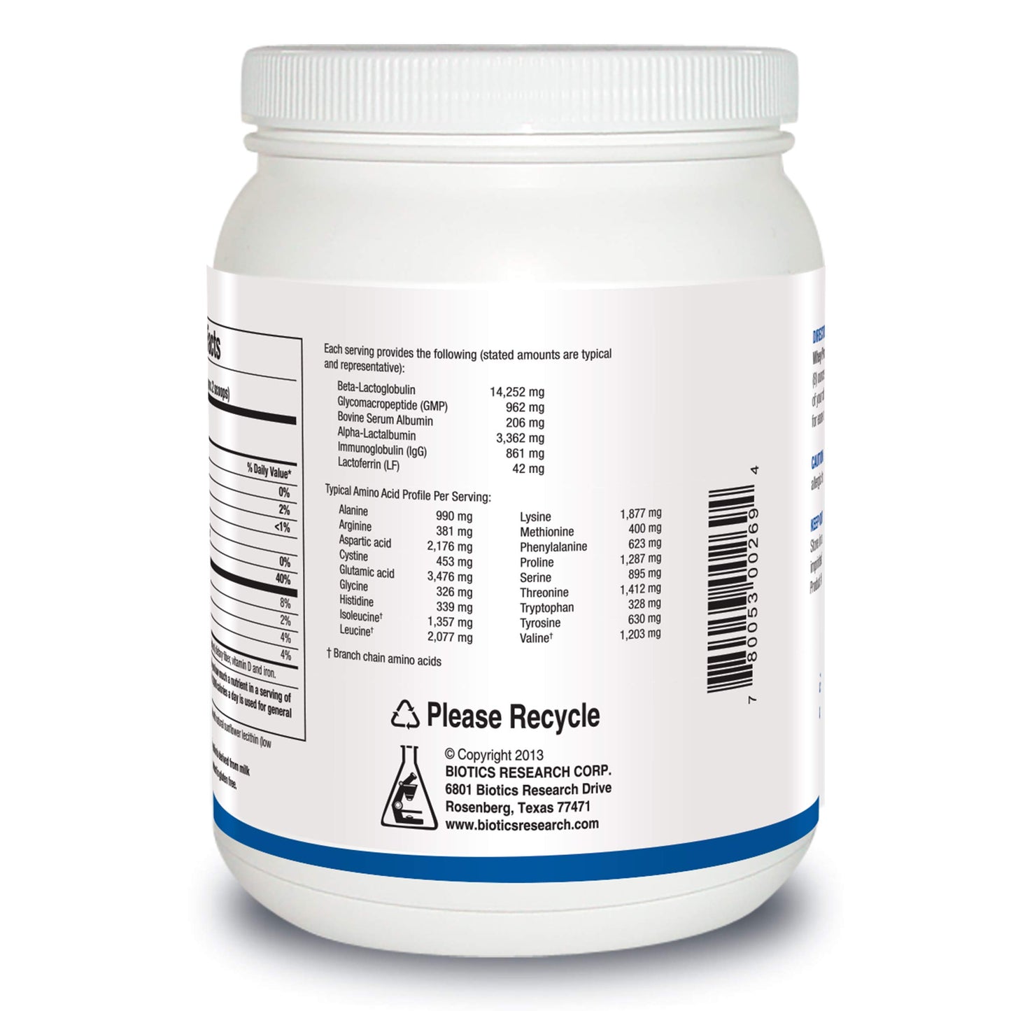 BIOTICS RESEARCH Whey Protein Isolate Unflavored Protein Powder, 16 Servings