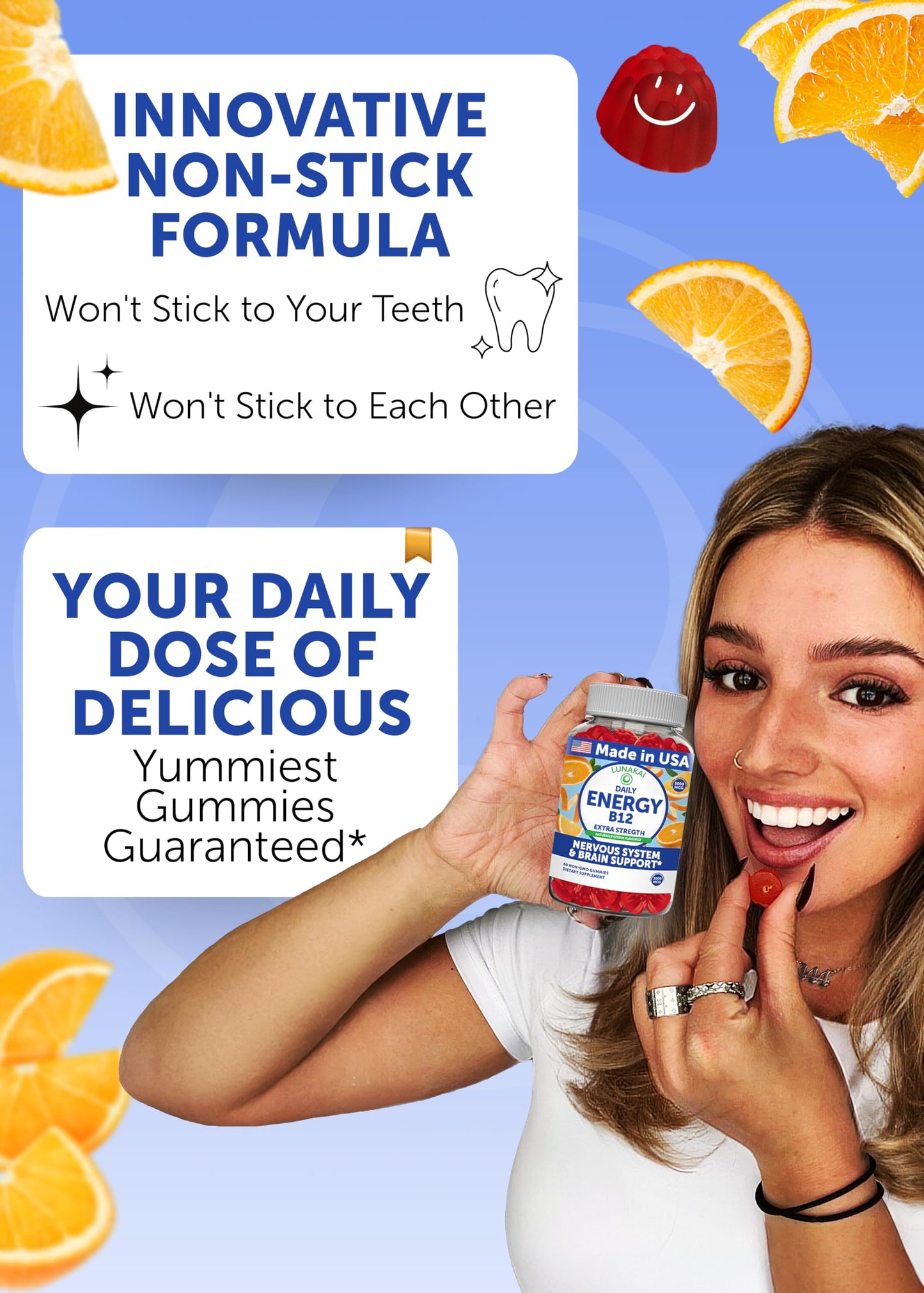 Lunakai Vitamin B12 Gummies 3000mcg, 60 Count
