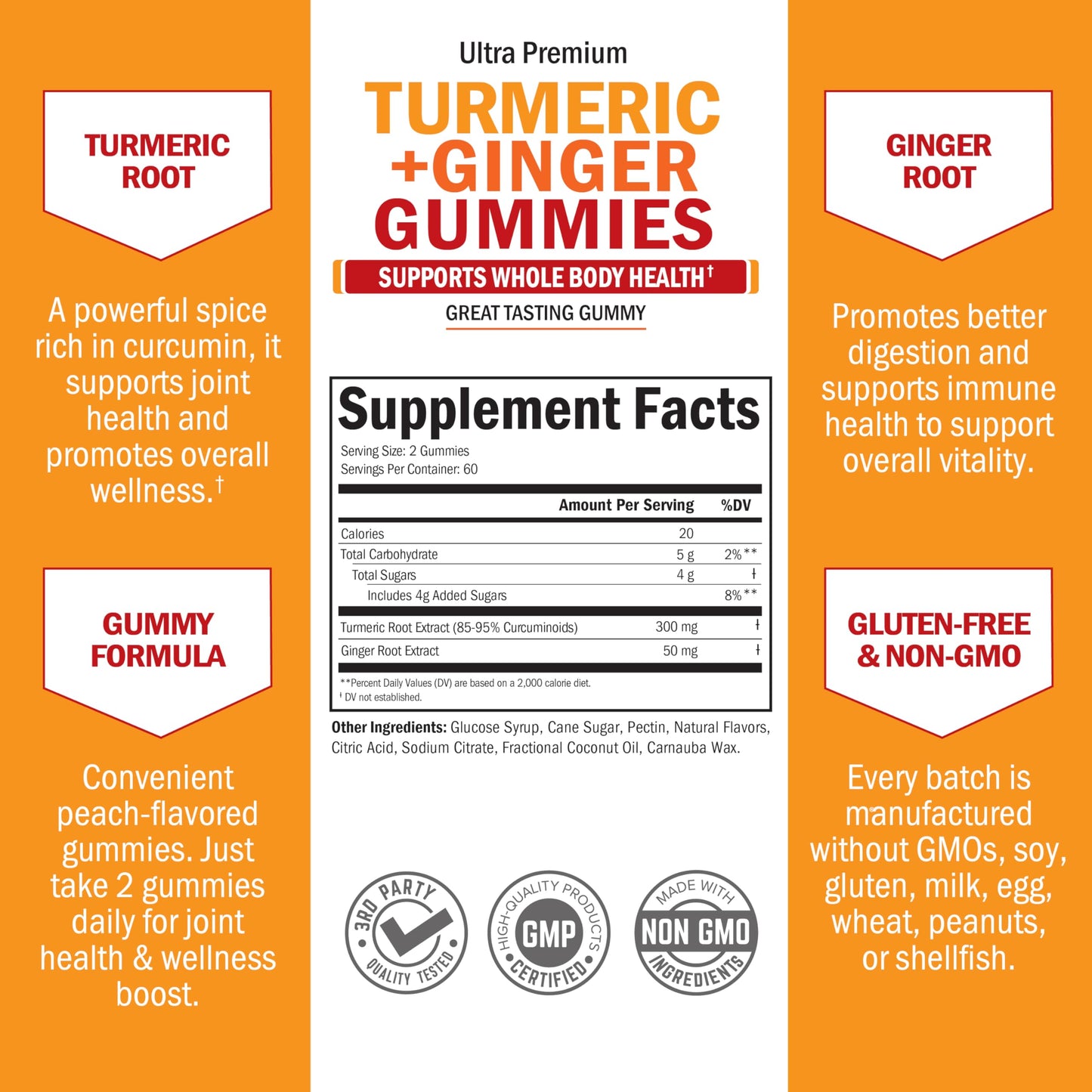 BioSchwartz Turmeric Curcumin with Ginger Gummies, 120 Count