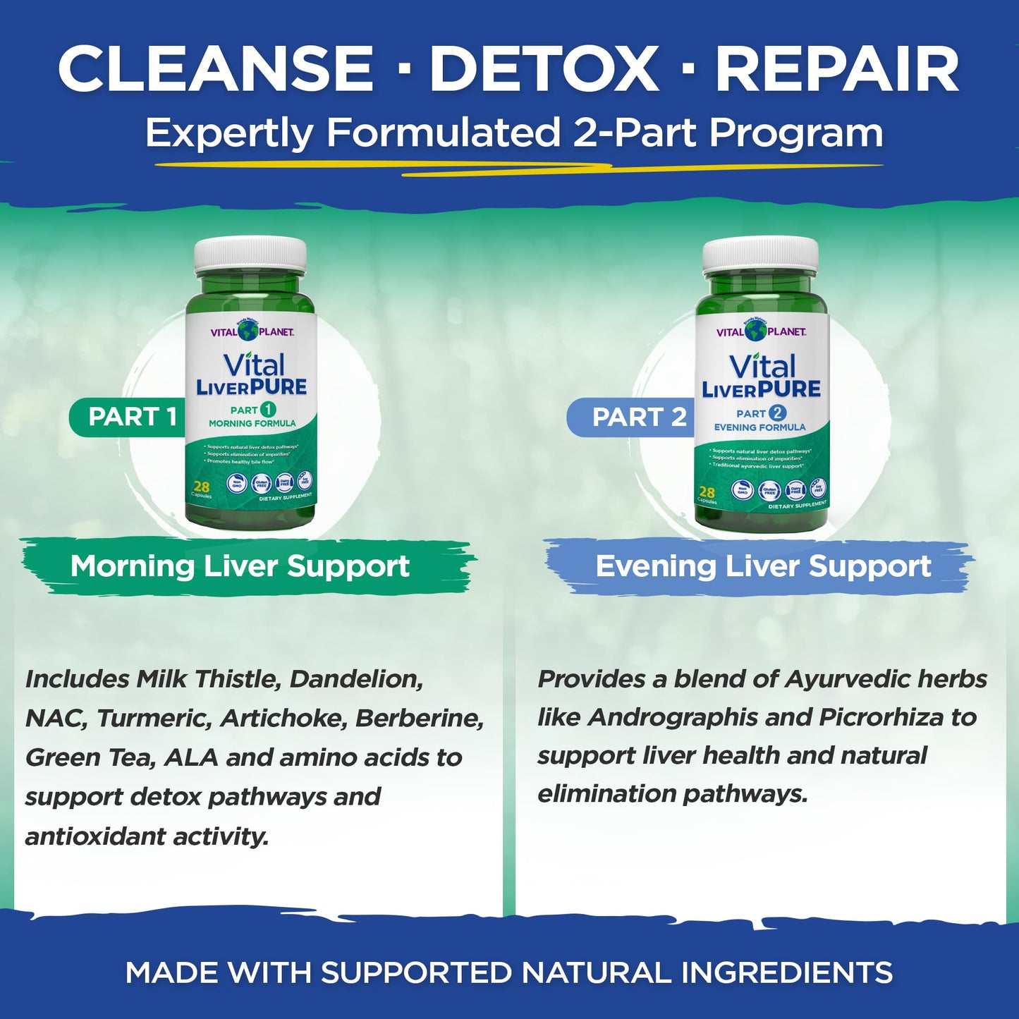 Vital Planet Vital Liver Pure Liver Cleanse Detox & Repair 56 Capsules
