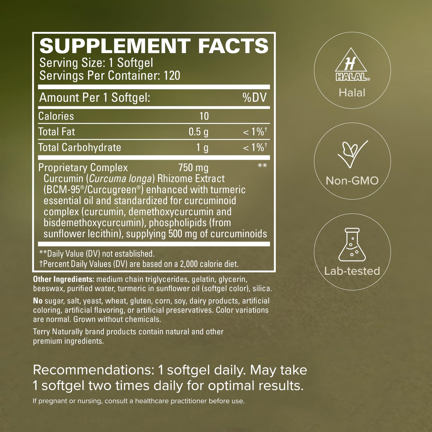 Terry Naturally CuraMed 750 mg Curcumin Complex Softgel 360 Total Servings
