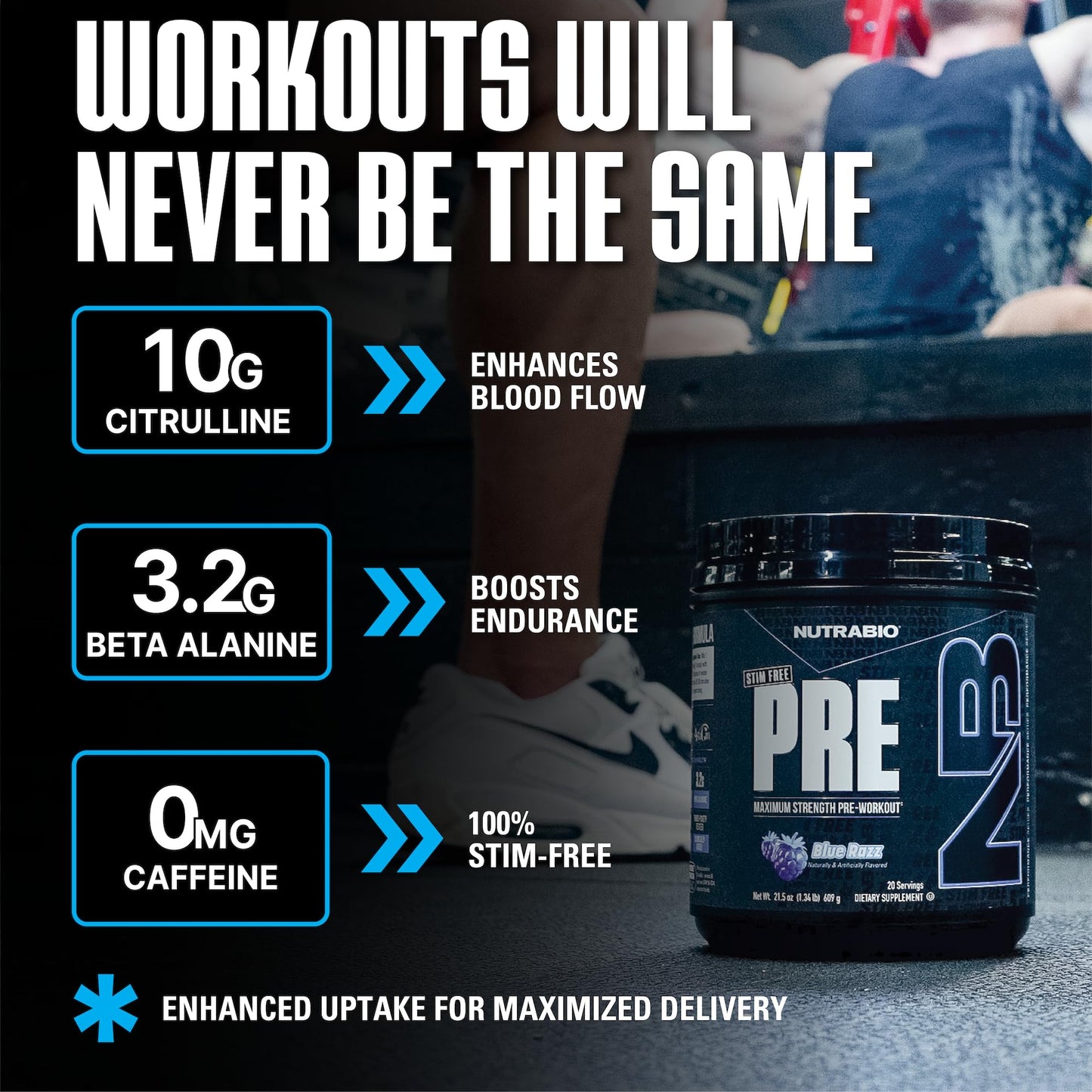 NutraBio STIM-Free PRE Workout for Men Powder 21.87