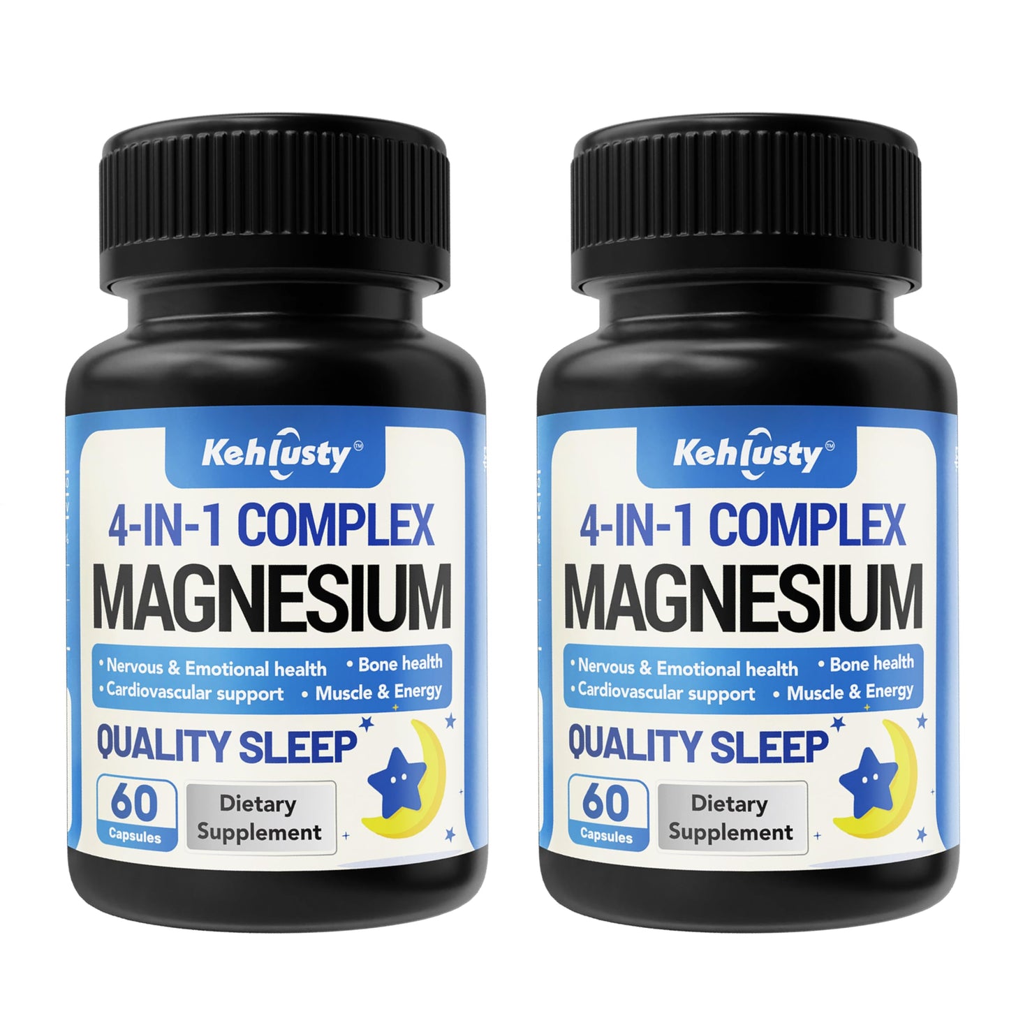 KEHLUSTY 4-in-1 Magnesium Complex Capsule, 60 Count
