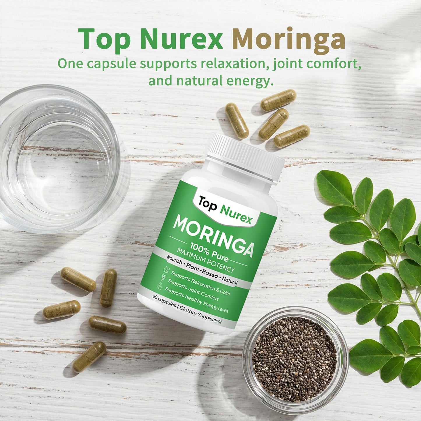 Maidlure Moringa Capsules, 60 Count