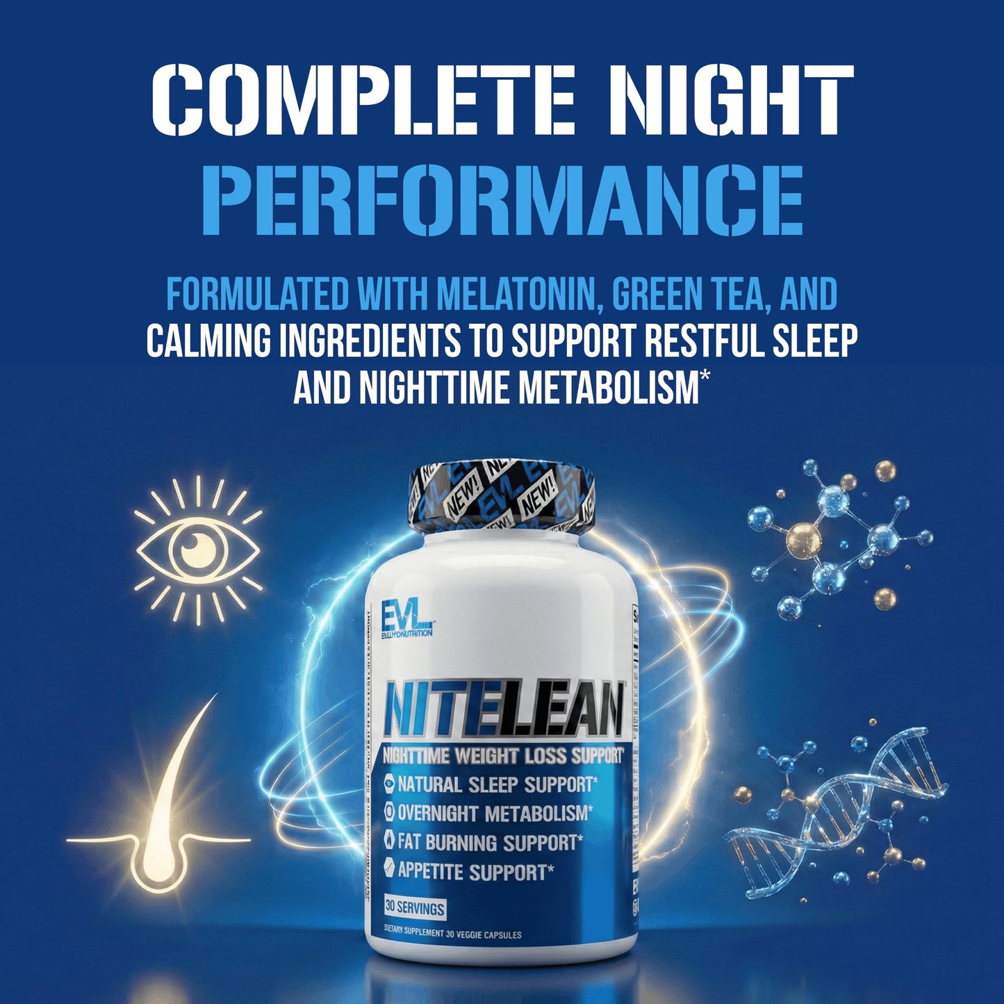 Evlution EVL Night Time Fat Burner for Weight Loss Support Capsule 30 Count