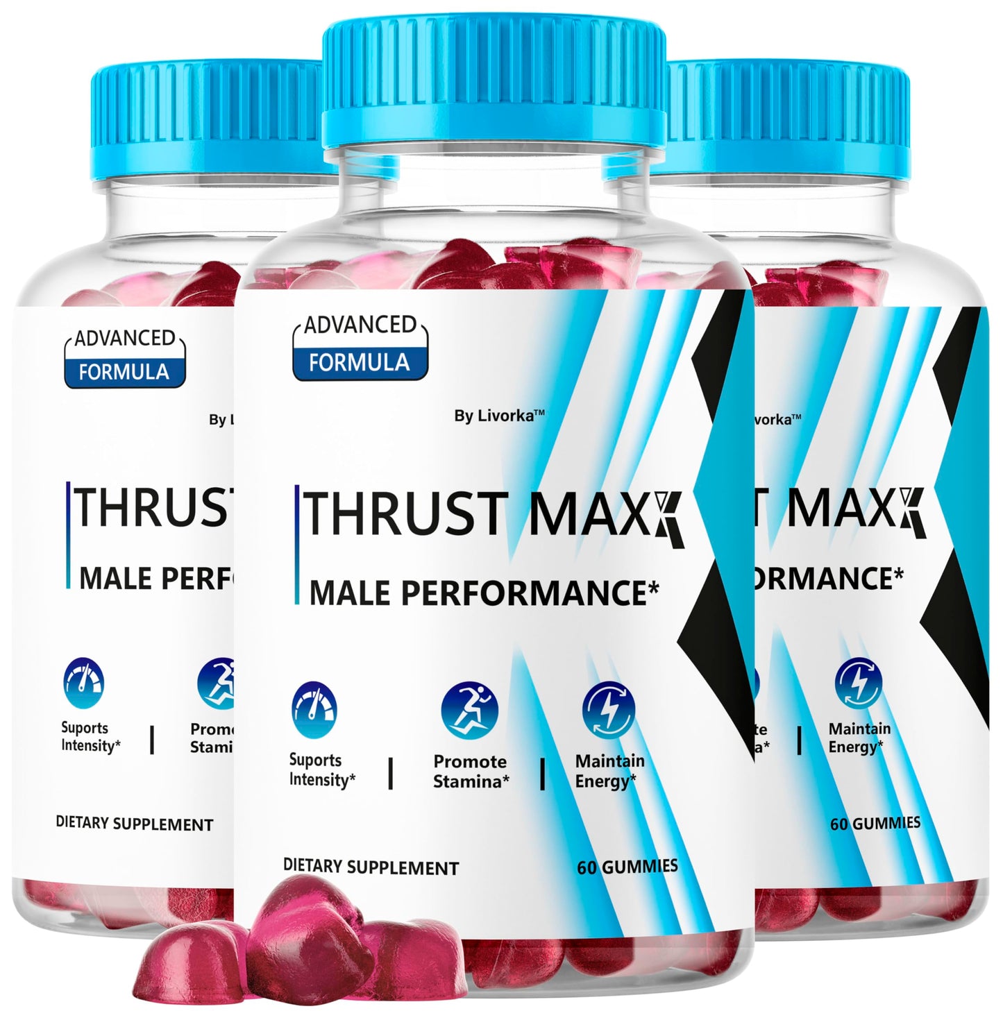 LIVORKA Thrust Maxx Gummies, 180 Gummies