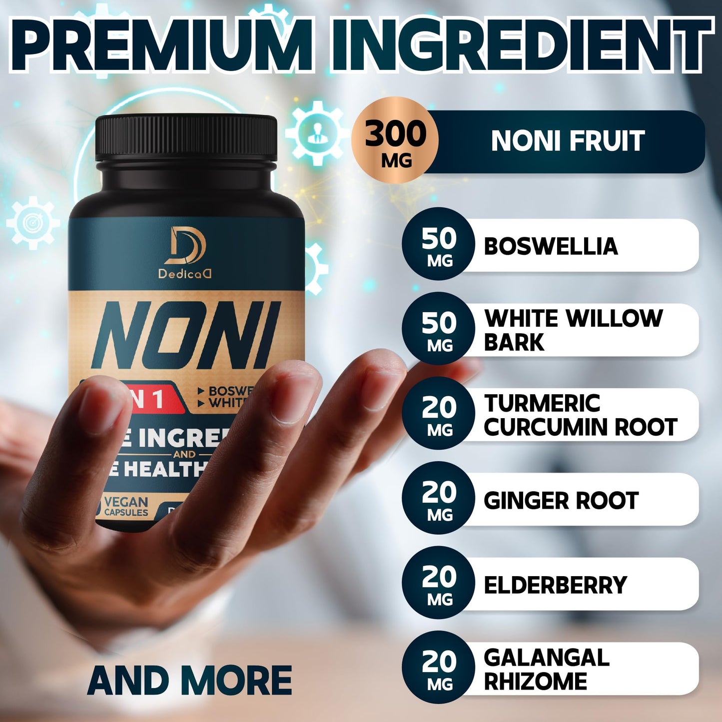 DEDICAD 10in1 Noni Capsules, 120 Count