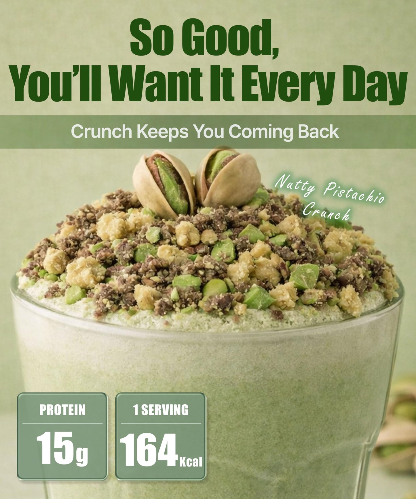 MEAL IT Pistachio Protein Shake with Pistachio Pieces & Cookie Crunch Powder 9.88 oz