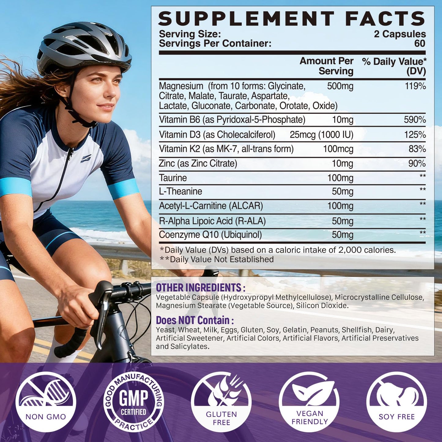 Elysx Magnesium 10-in-1 500mg Complex Capsules, 120 Count