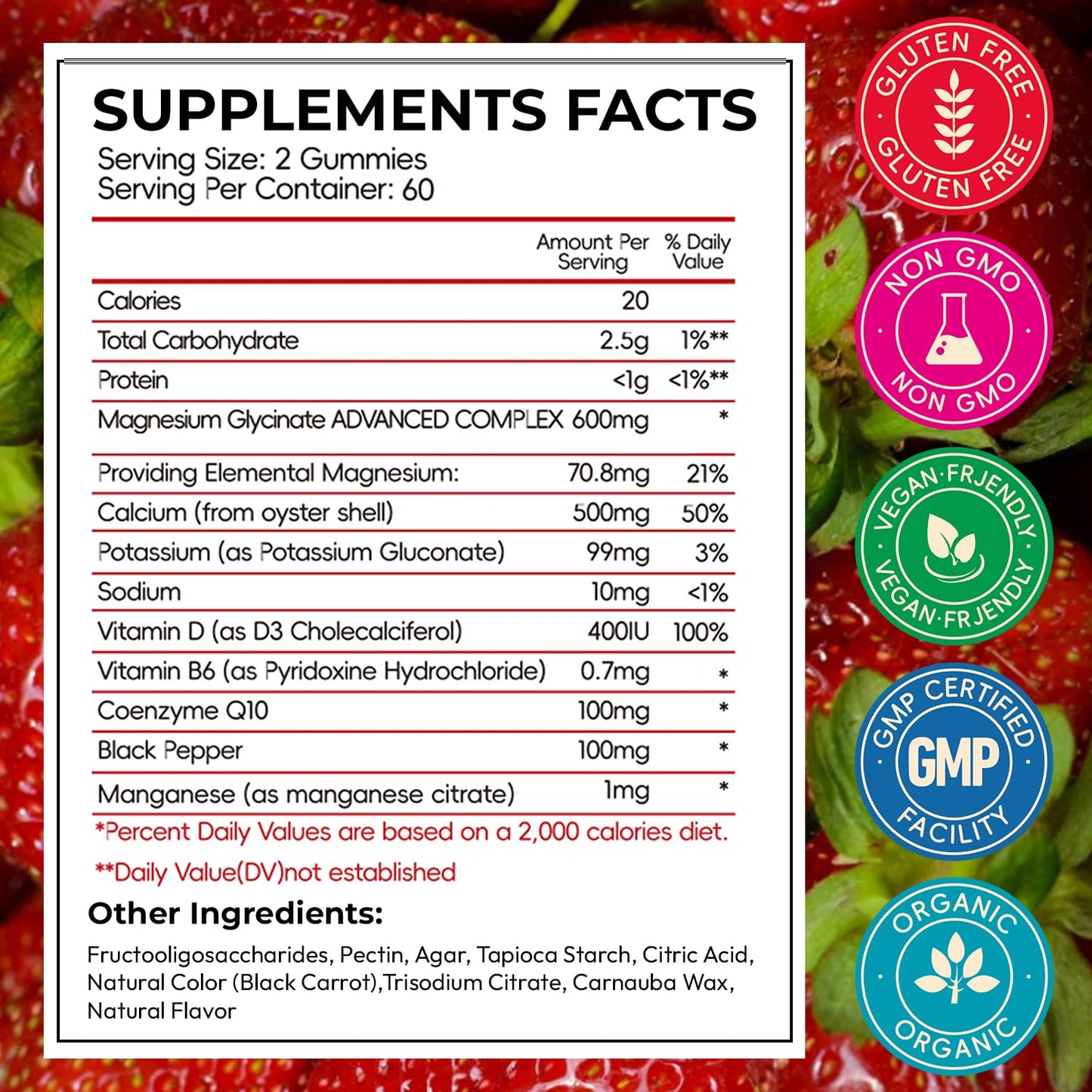 Xytora Magnesium Glycinate Gummies, High Absorption Magnesium Complex, Strawberry, 120 Gummies