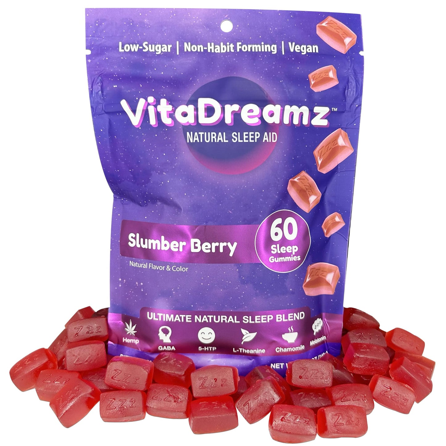 VitaDreamz Premium Melatonin Sleep Gummies Gummy, 60 Count
