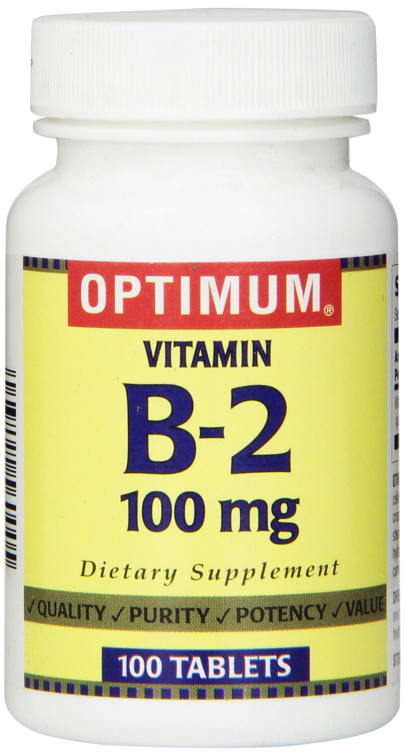 Optimum Vitamin B-2 Tablets, 100 Count