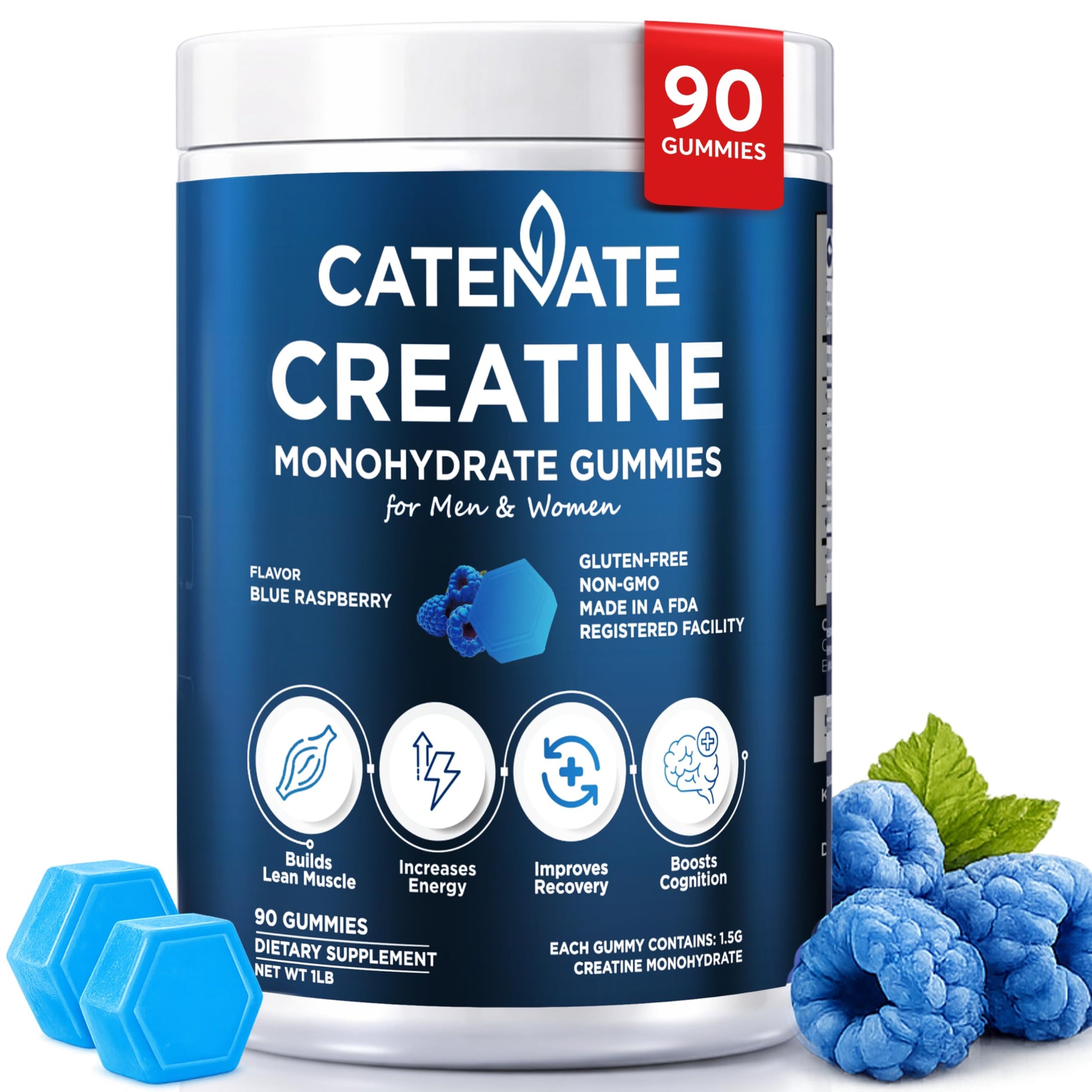 CATENATE Creatine Gummies 4500mg Creatine Monohydrate, 90 Count