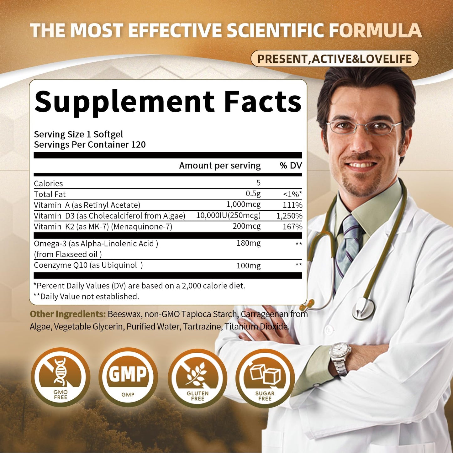 GREENPEOPLE Vitamin D3 K2 Softgels 120 Count