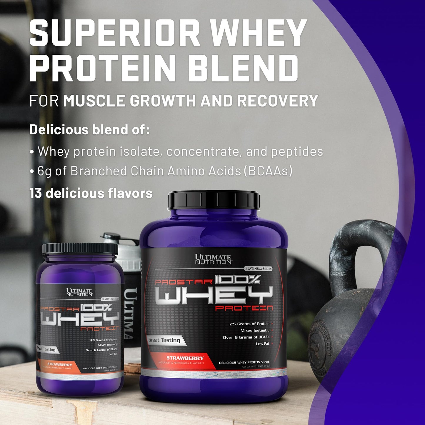 Ultimate Nutrition Prostar Whey Protein Isolate Powder, Strawberry, 32 Servings